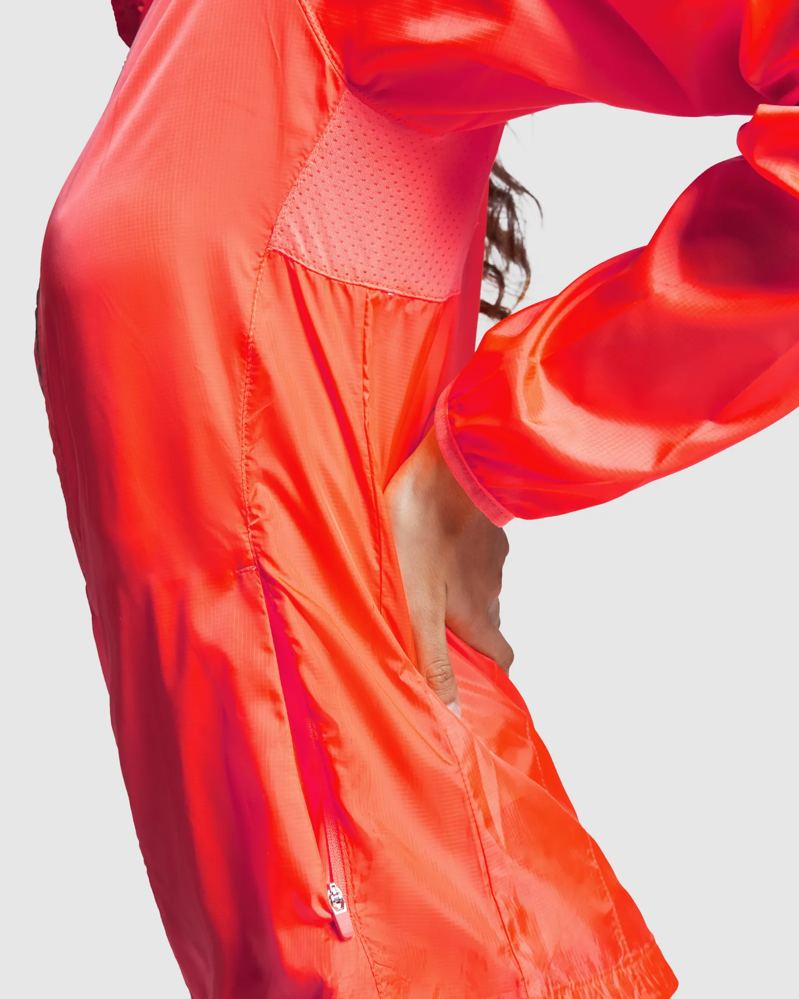 Giacca antivento Roly Glasgow Woman, Corallo Fluo, dettaglio 4