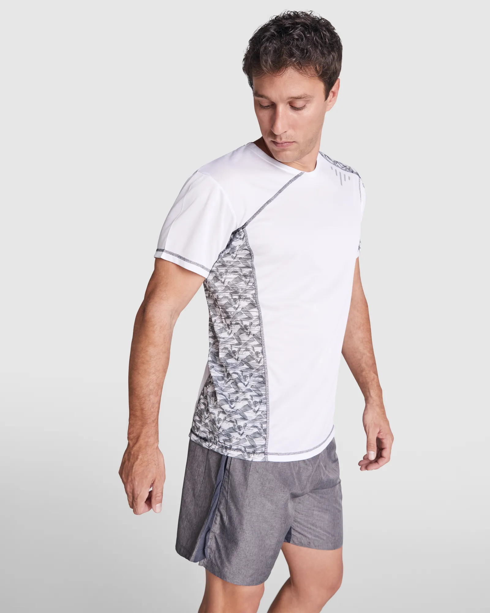 T-shirt tecnica Roly Sochi, Print Run Bianco