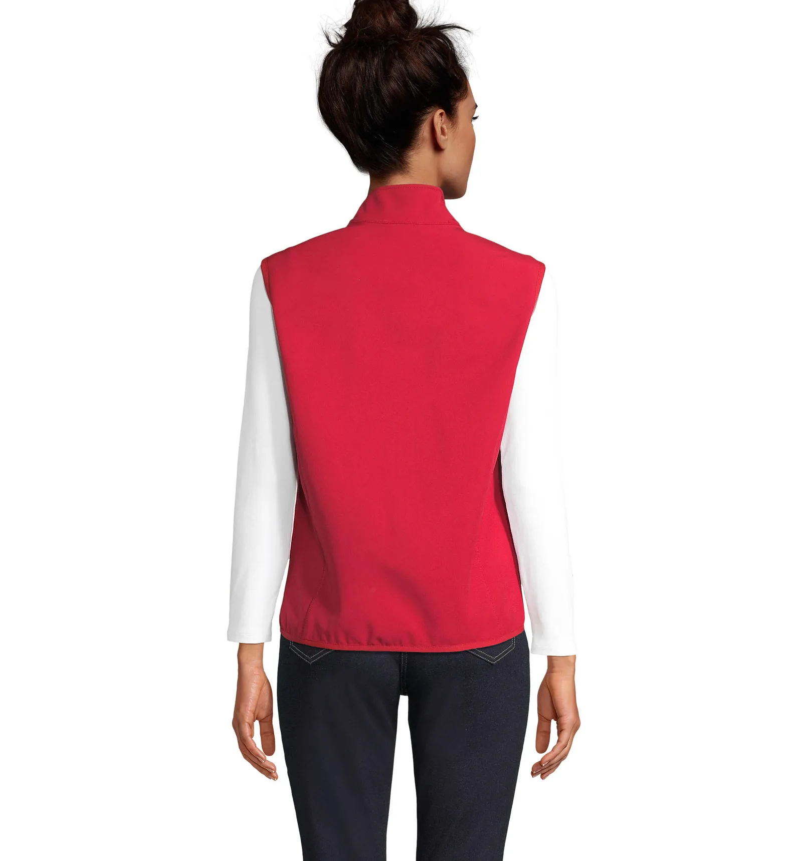 Gilet SOL'S Falcon BW Women, Pepper red, su modello, retro