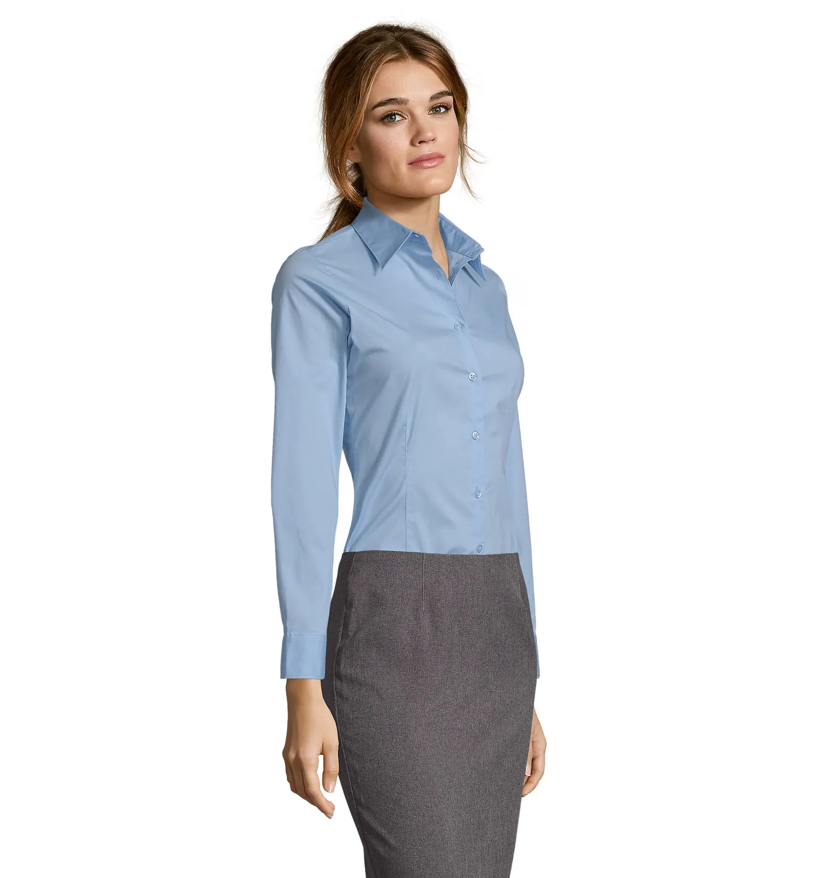 Camicia manica lunga SOL'S Eden, Bright sky, su modello, lato