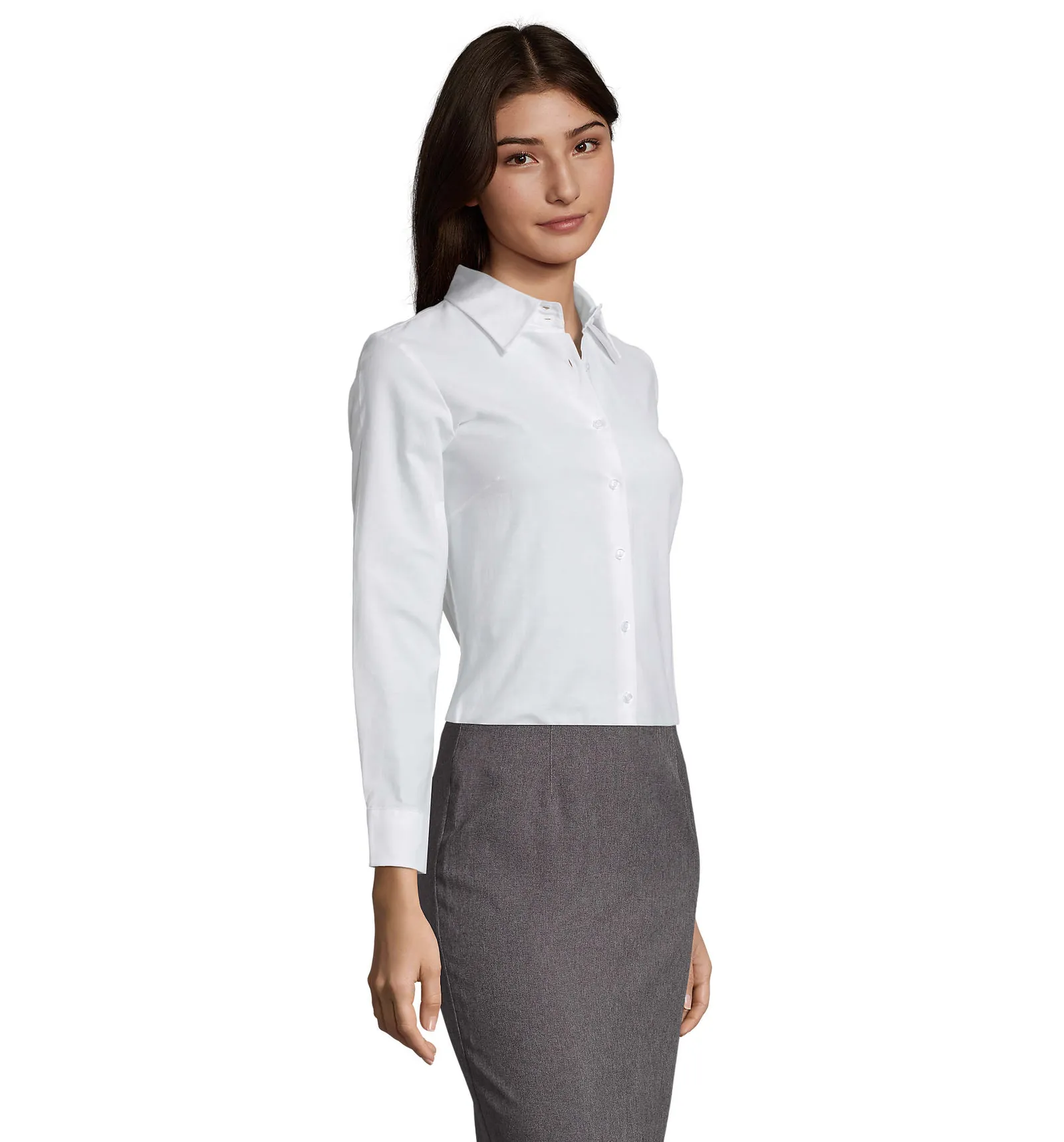 Camicia manica lunga SOL'S Embassy, White, su modello, lato