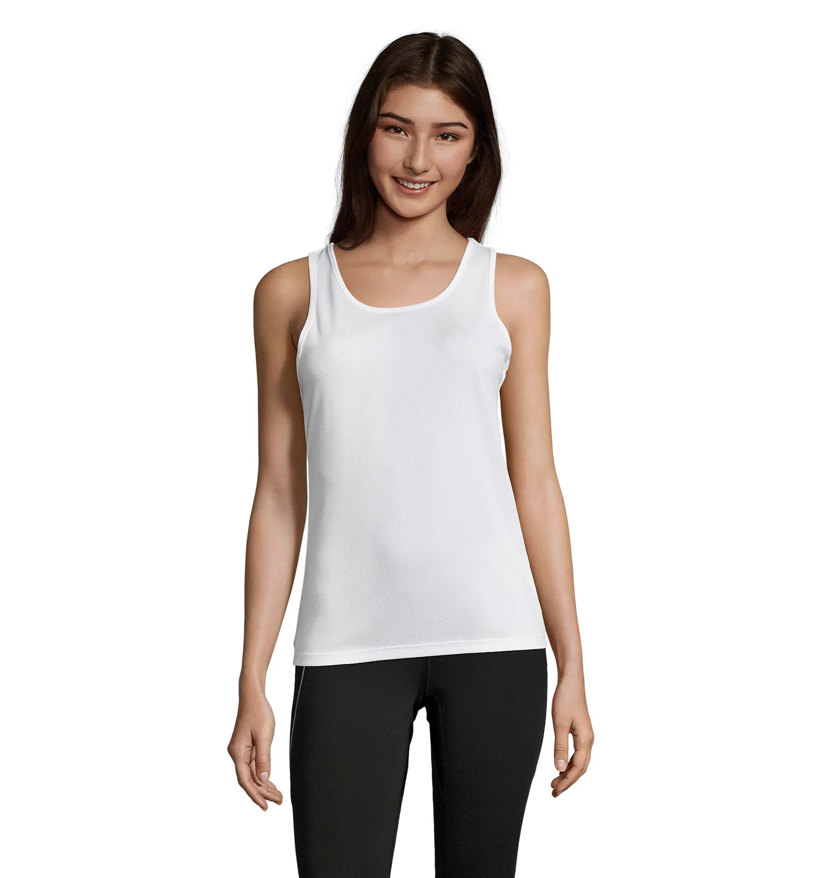 Canotta SOL'S Sporty TT Women, White, su modello, fronte