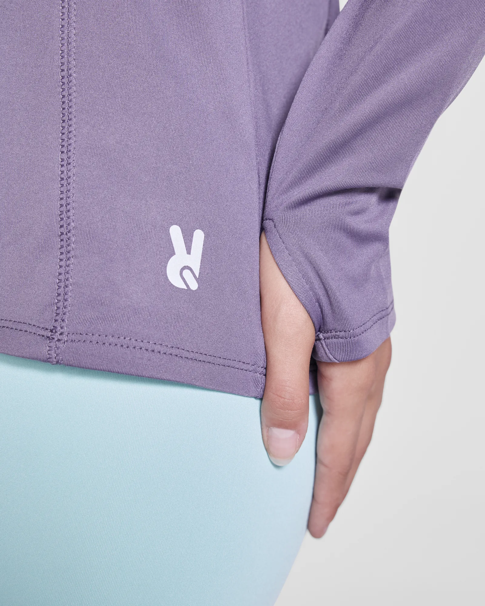 Felpa con mezza zip Roly Arlas, Lilla, dettaglio 2