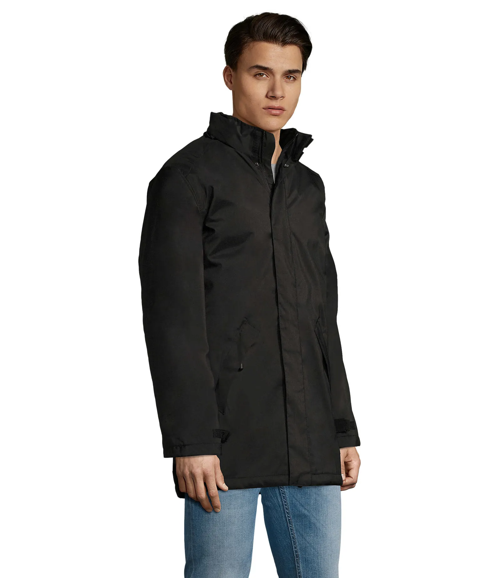 Parka SOL'S Robyn, Black, su modello, lato