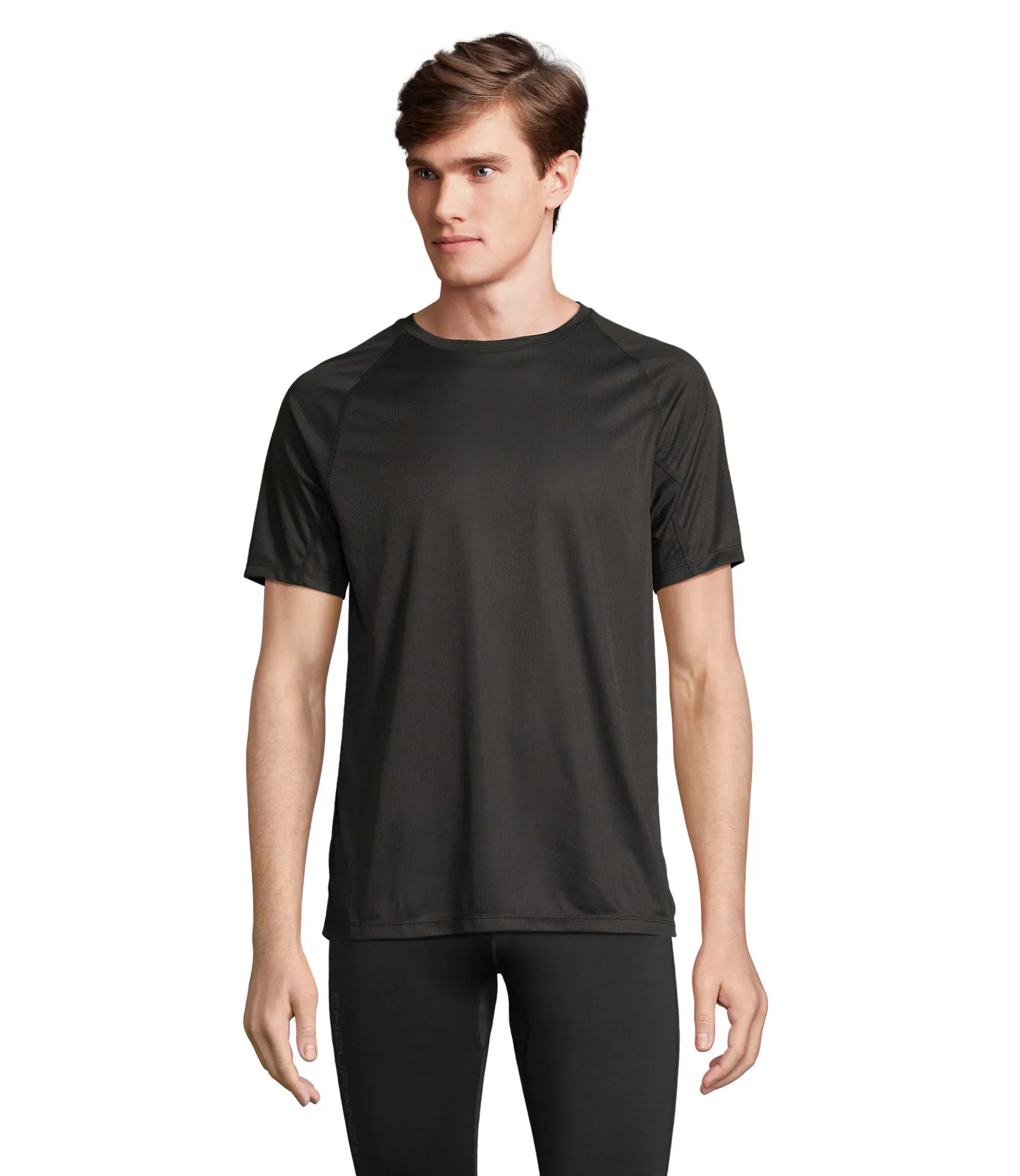 T-shirt tecnica SOL'S Vortex, Black, su modello, fronte