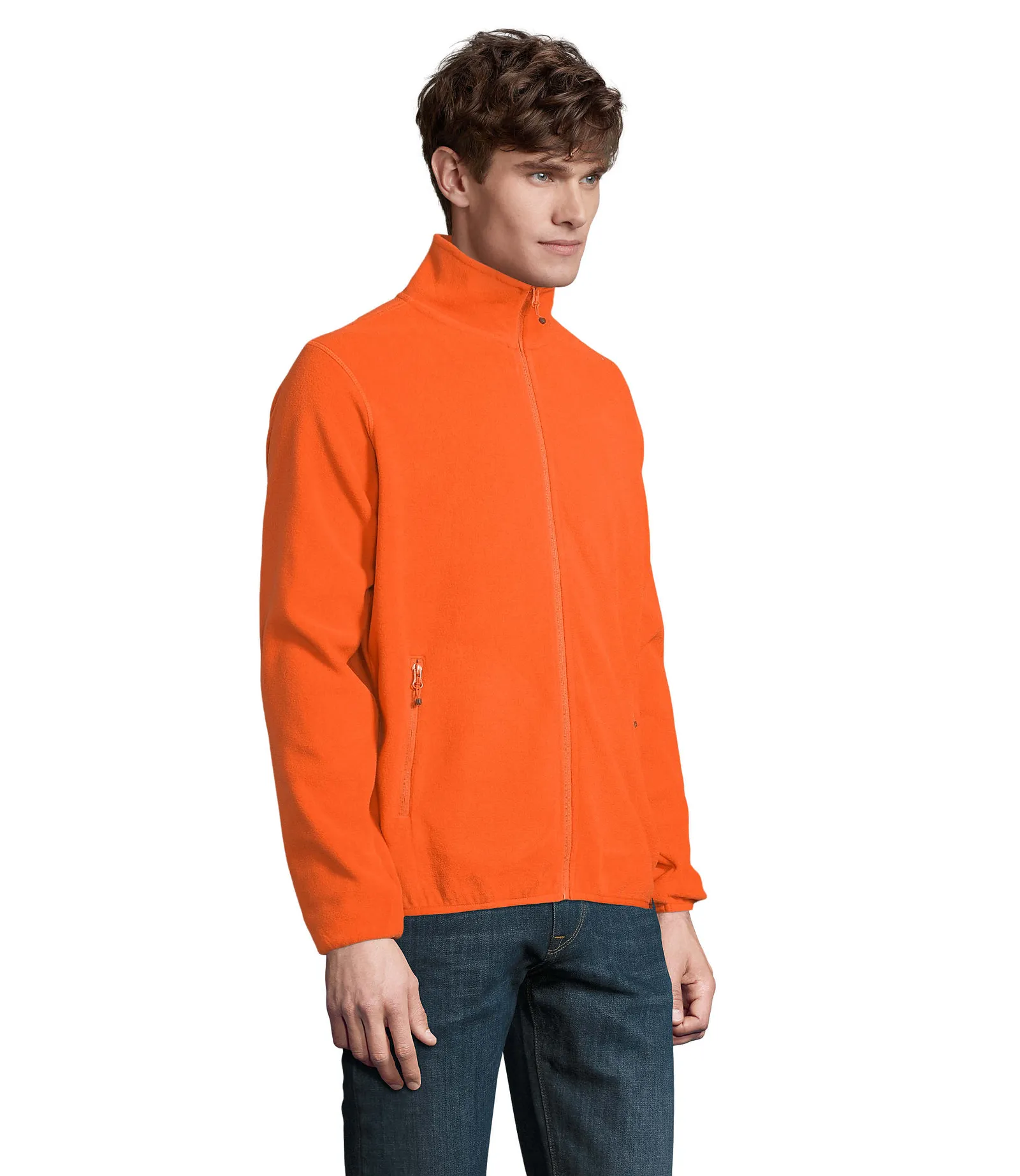 Pile SOL'S Factor Men, Orange, su modello, lato
