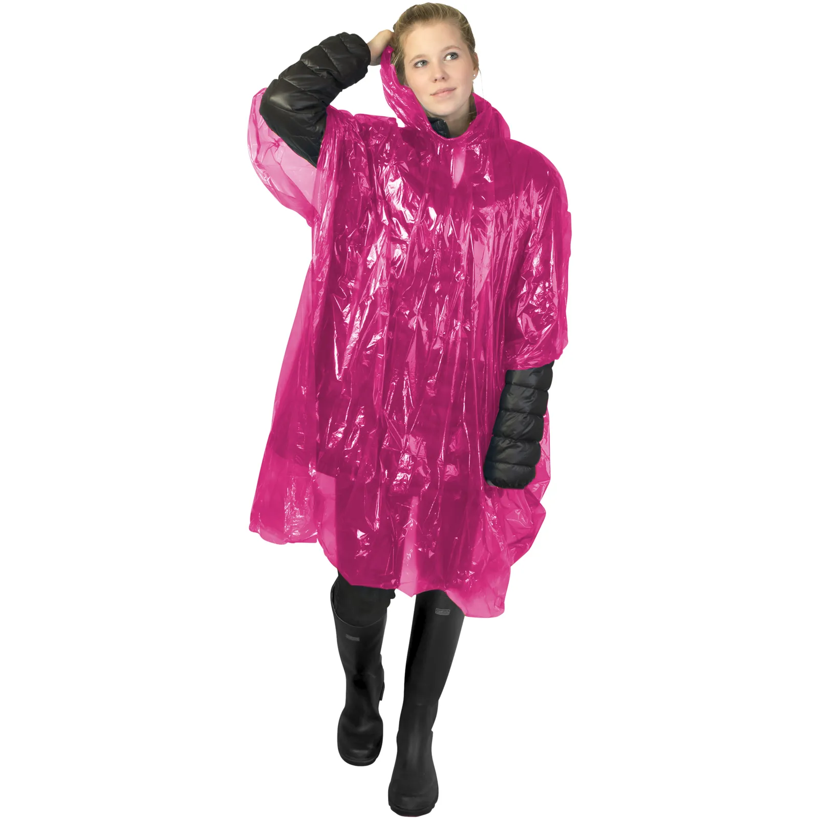 Poncho Ziva Rosa dettaglio 1