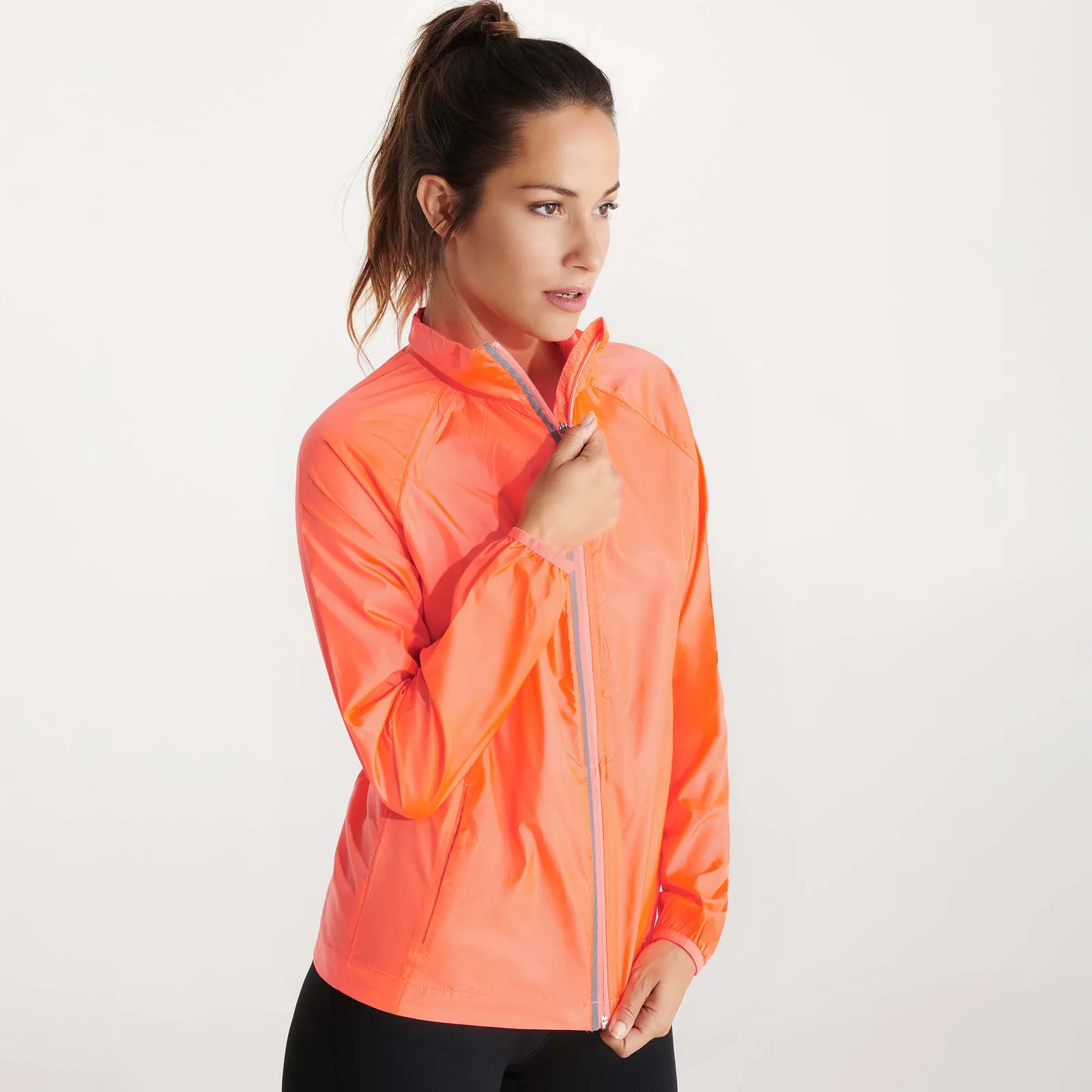 Giacca antivento Roly Glasgow Woman, Corallo Fluo, dettaglio