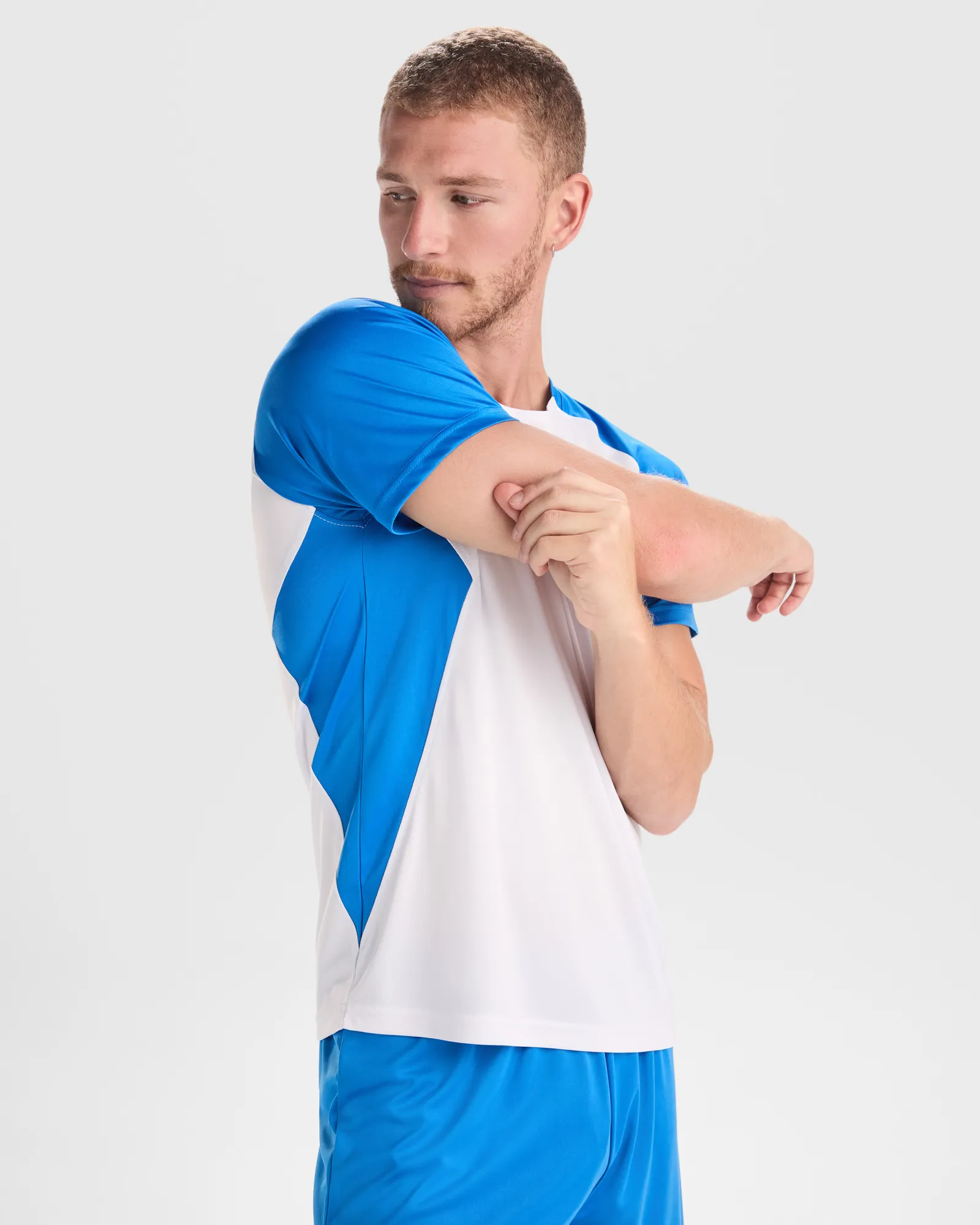 T-shirt tecnica Roly Bugatti, Bianco/Blu Reale