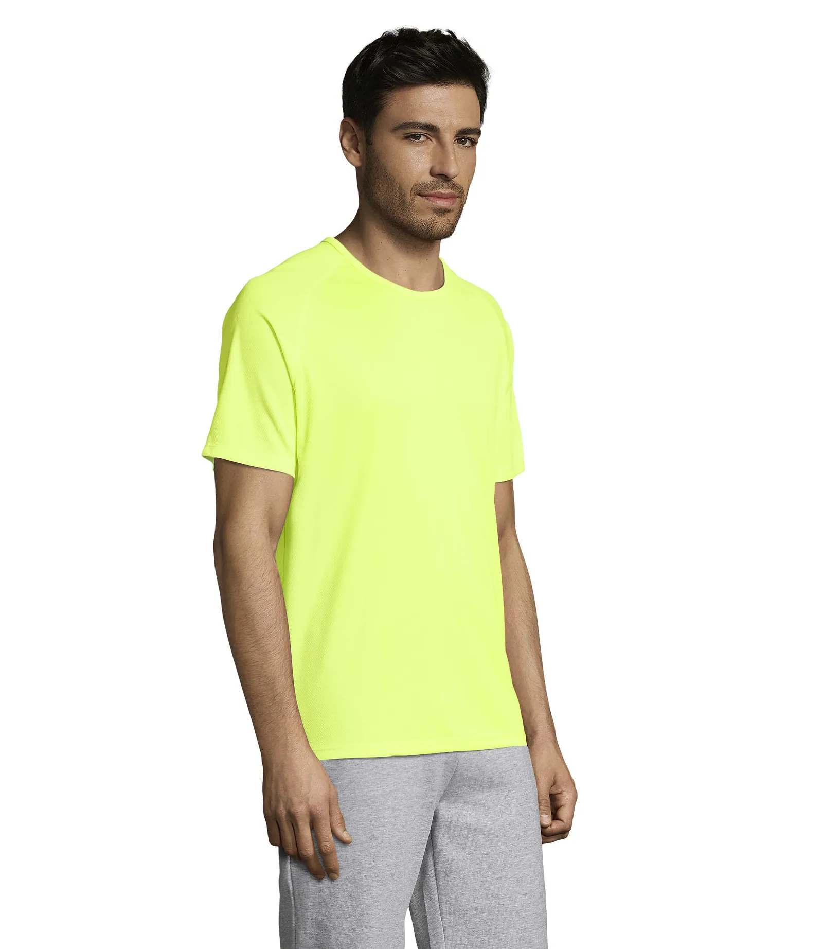 Sporty Giallo fluo indossata lato