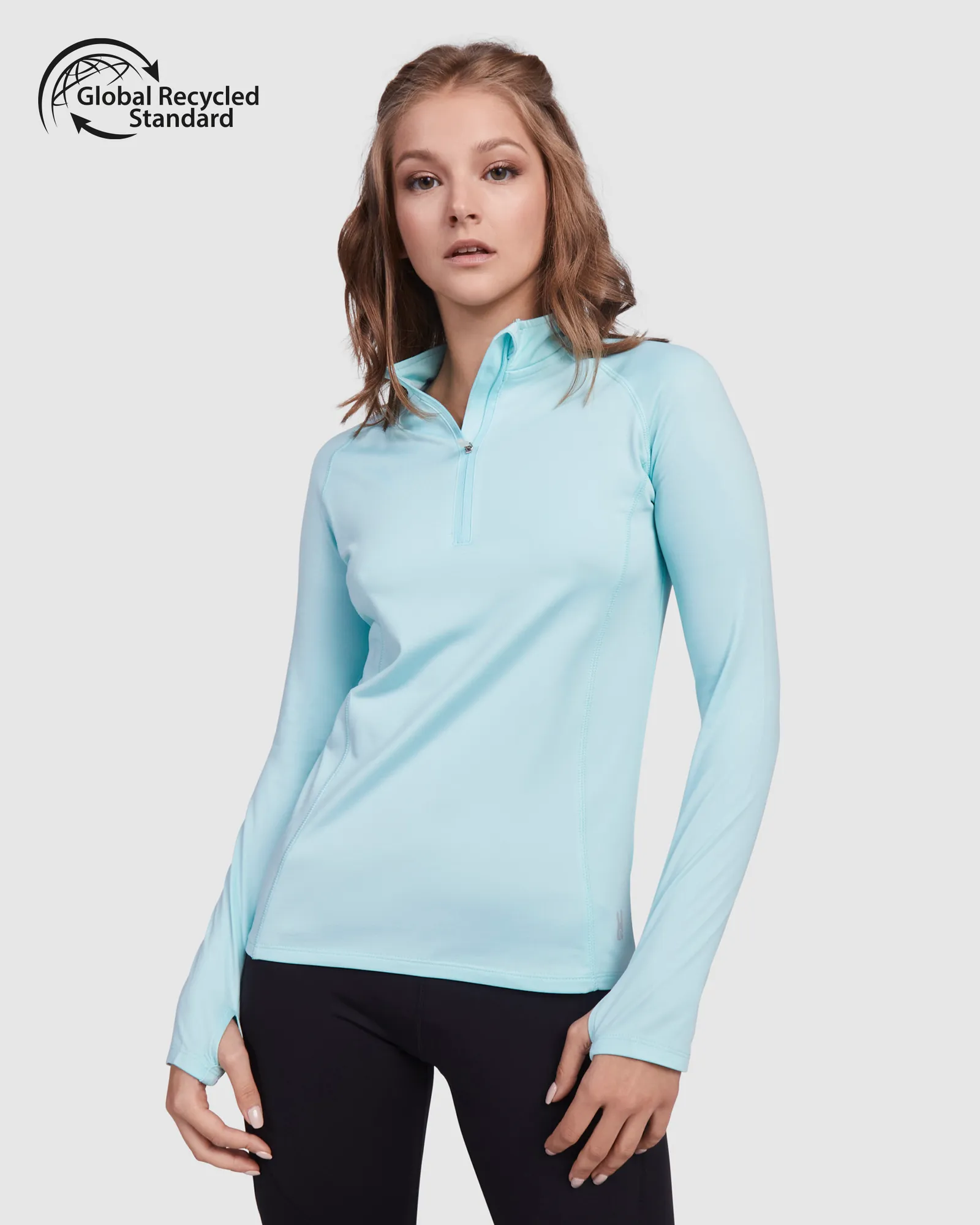 Felpa con mezza zip Roly Arlas, Verde Menta