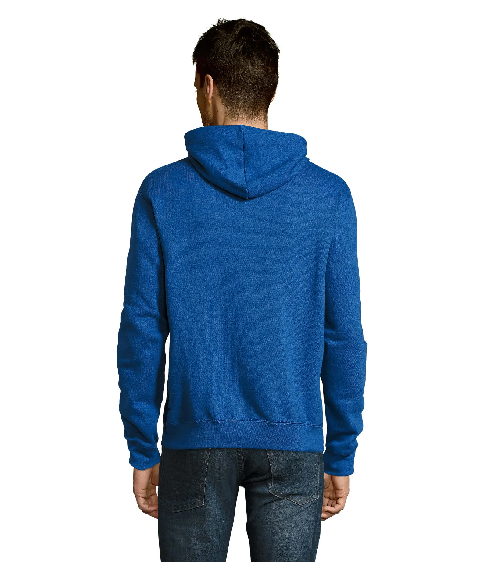 Felpa con cappuccio SOL'S Slam, Royal blue, su modello, retro