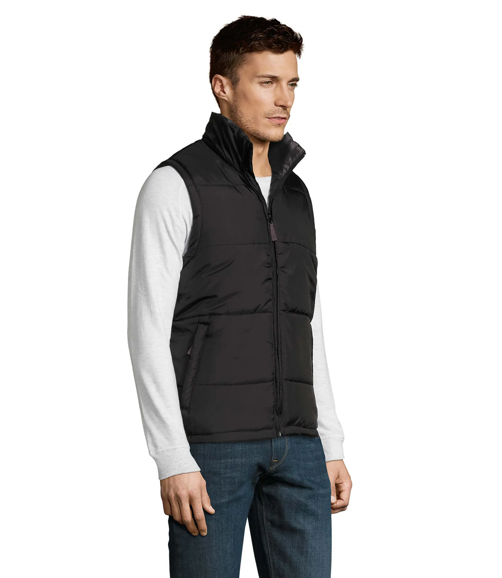 Gilet SOL'S Warm, Black, su modello, lato