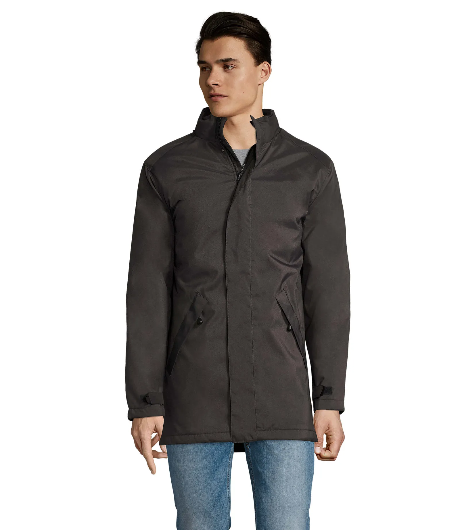 Parka SOL'S Robyn, Charcoal grey, su modello, fronte