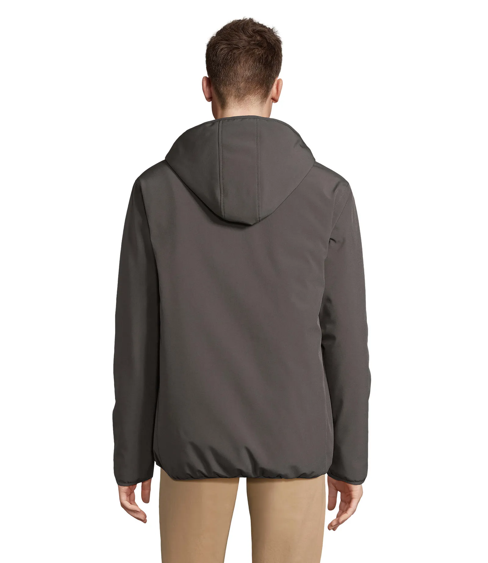 Softshell SOL'S Falcon Padded Men, Charcoal grey, su modello, retro