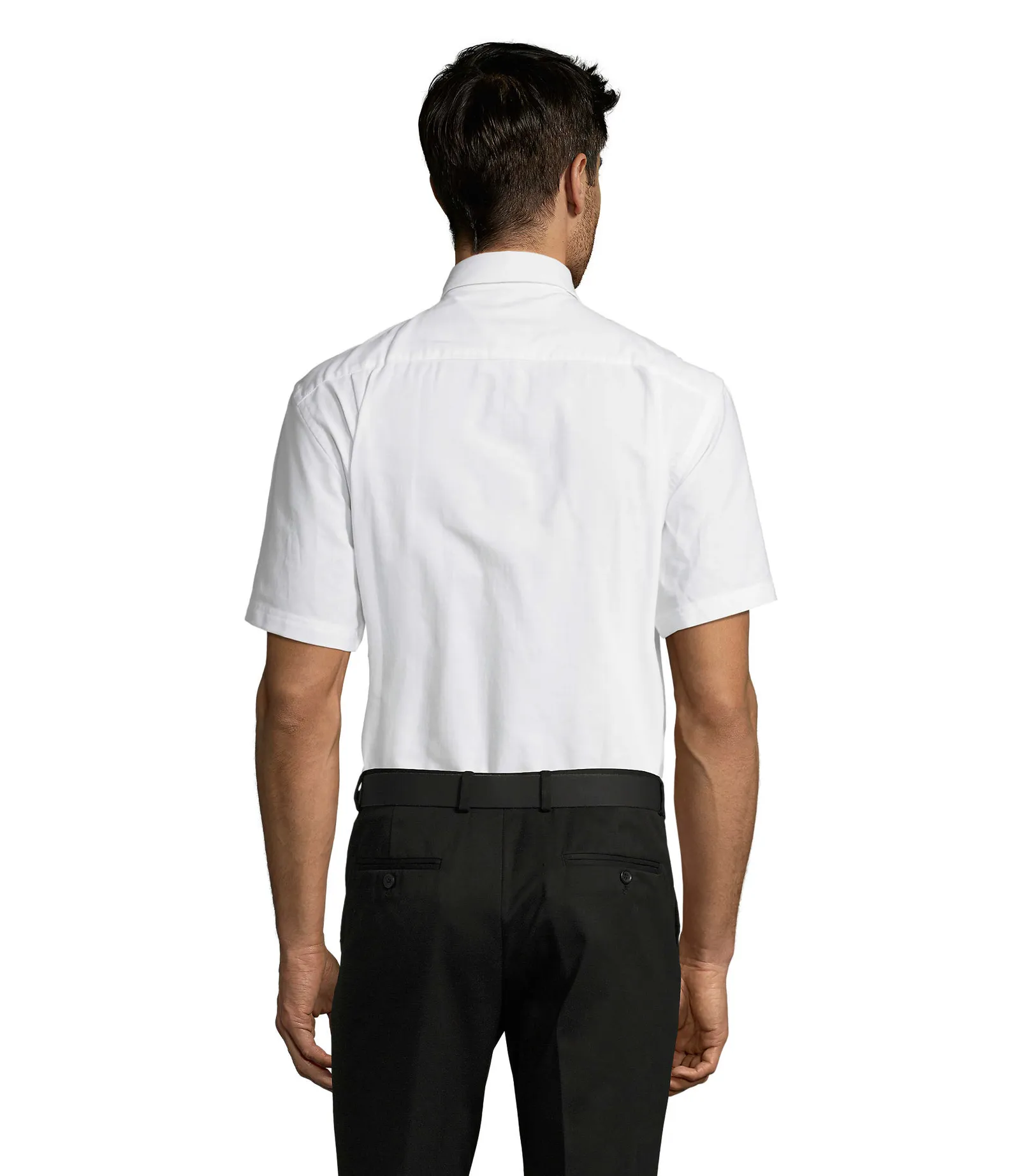 Camicia manica corta SOL'S Brisbane, White, su modello, retro