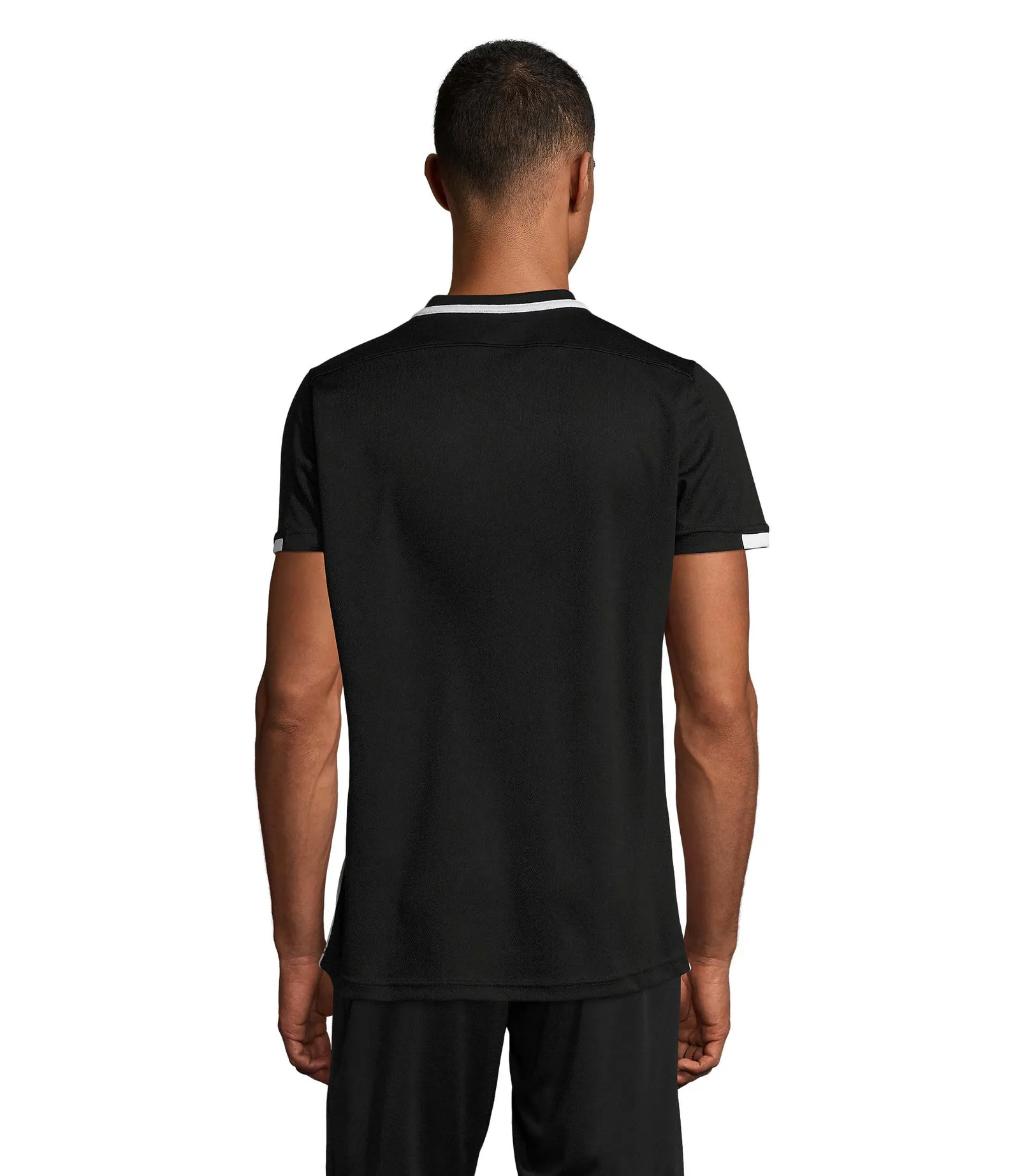 T-shirt tecnica SOL'S Classico, Black/white, su modello, retro