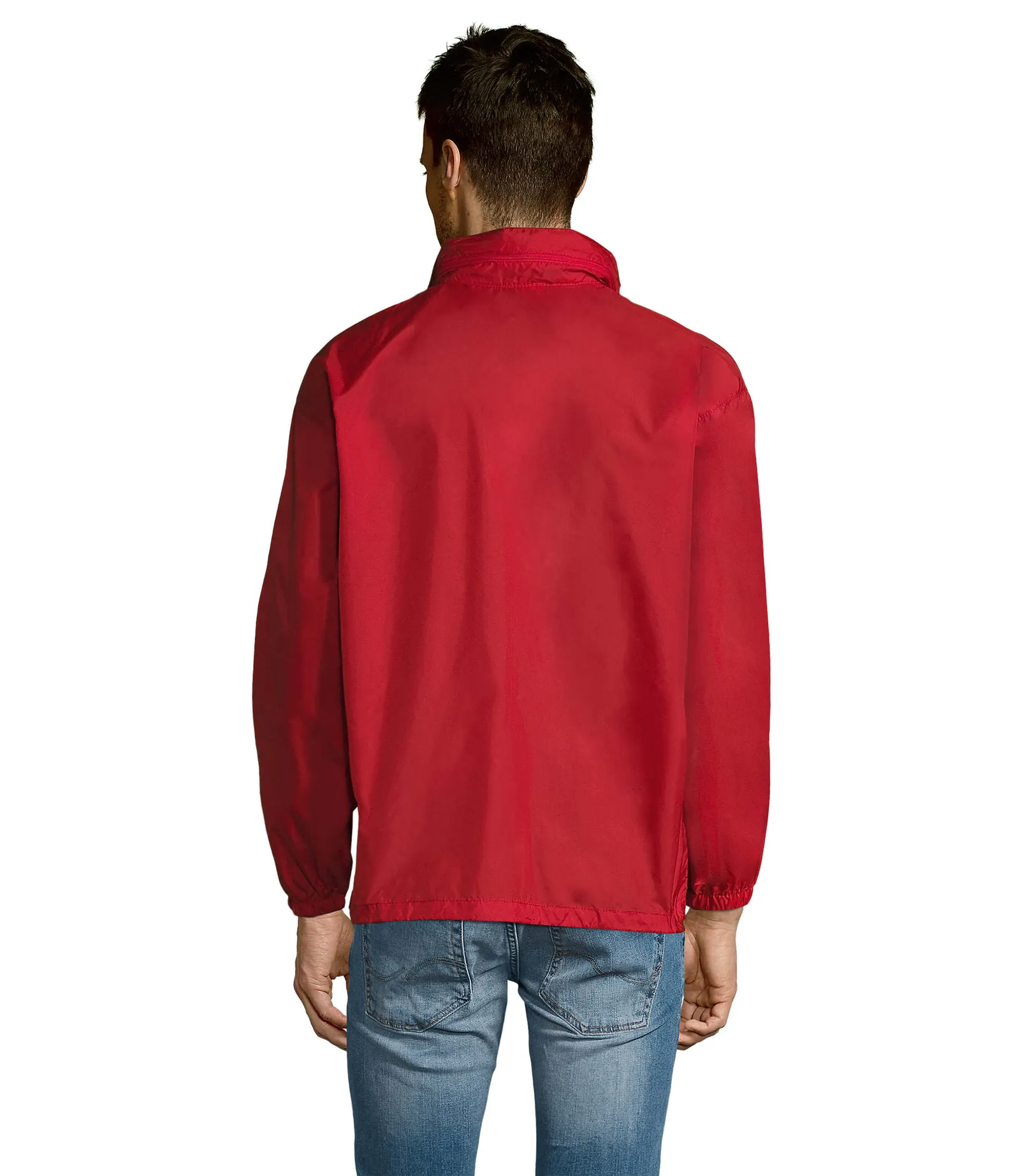 Giacca antivento SOL'S Surf, Red, su modello, retro