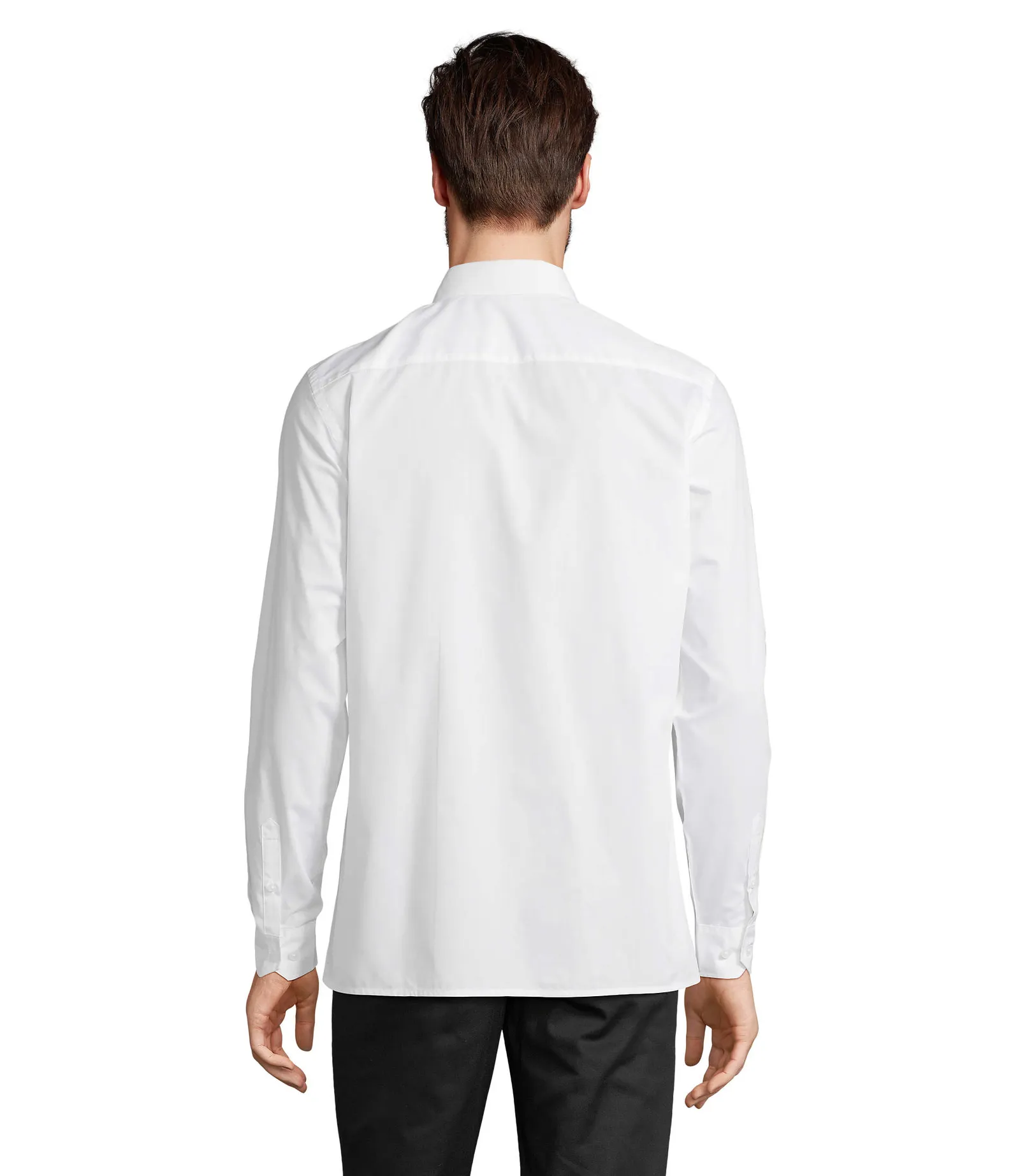 Camicia manica lunga SOL'S Bailey Men, White, su modello, retro