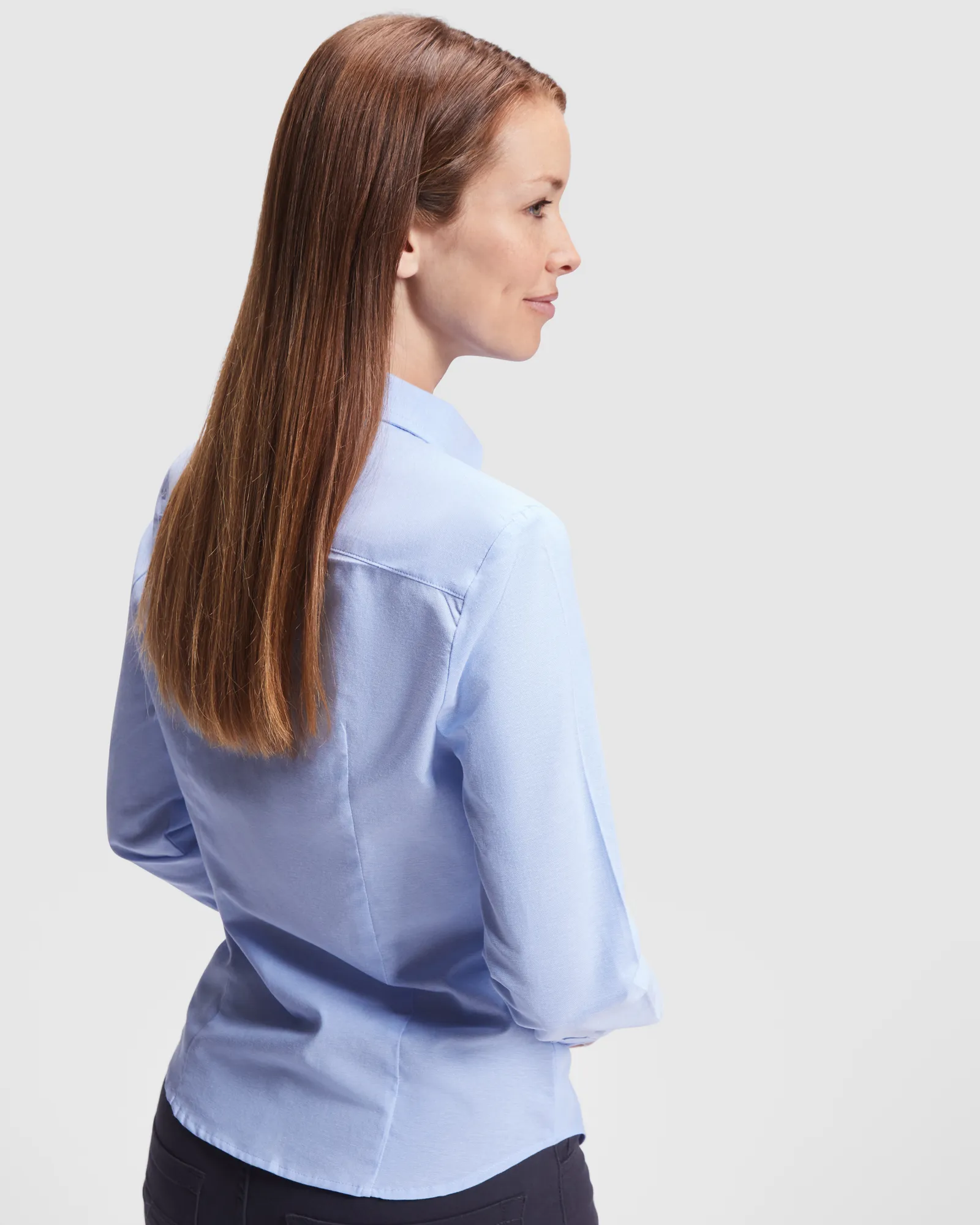 Camicia manica lunga Roly Oxford Woman, Celeste, dettaglio 4