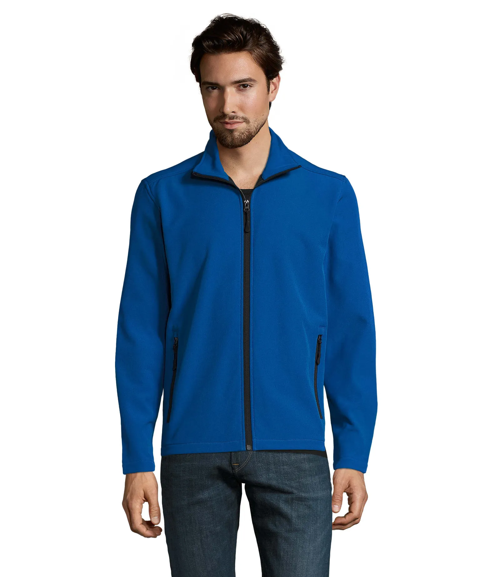 Softshell SOL'S Race Men, Royal blue, su modello, fronte