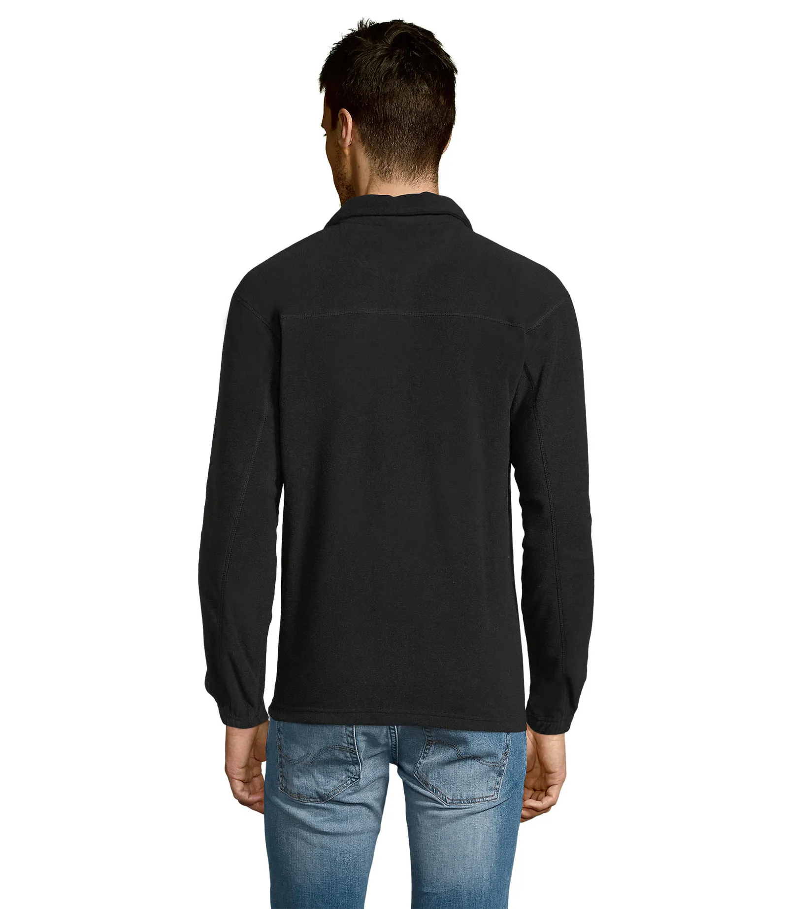 Felpa con zip SOL'S Ness, Black, su modello, retro