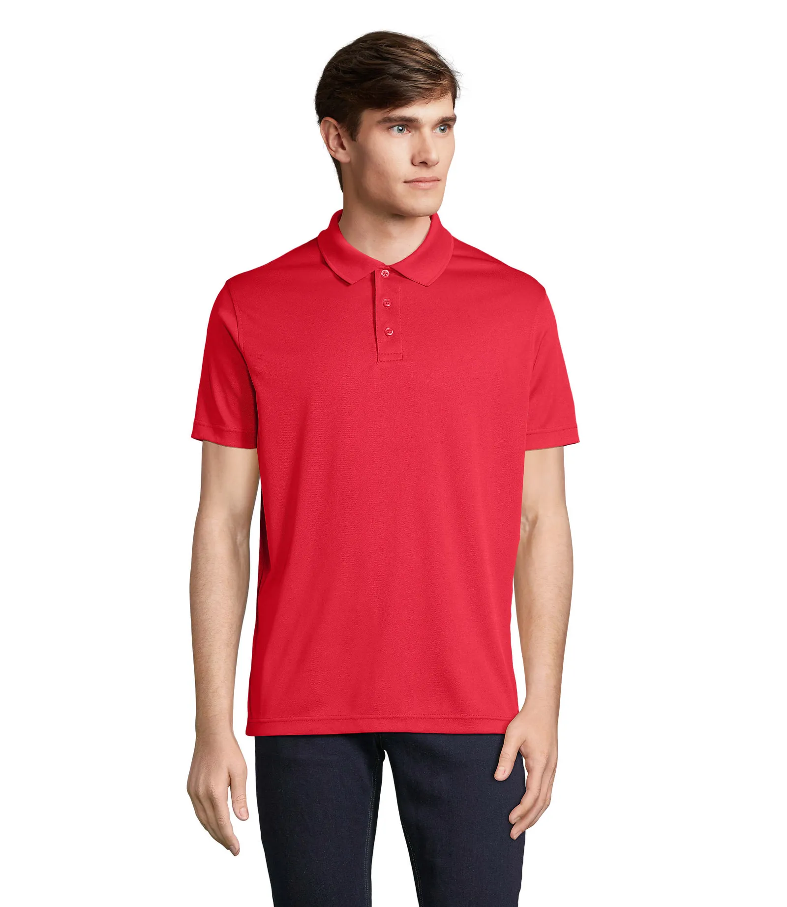 Polo tecnica SOL'S Pitcher, Red, su modello, fronte