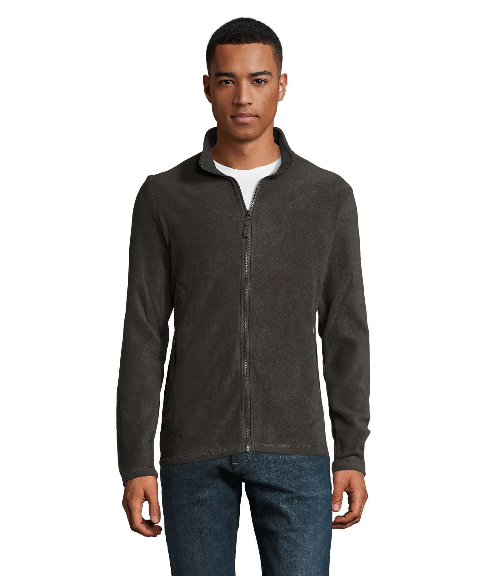 Pile SOL'S Norman Men, Charcoal grey, su modello, fronte