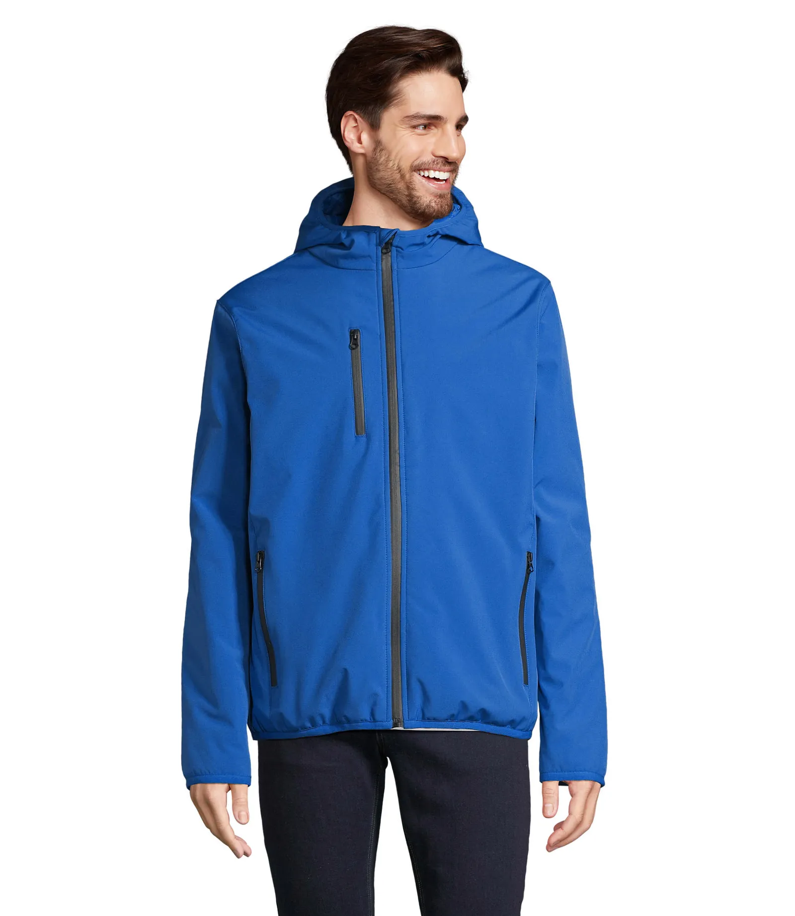 Softshell SOL'S Falcon Padded Men, Royal blue, su modello, fronte