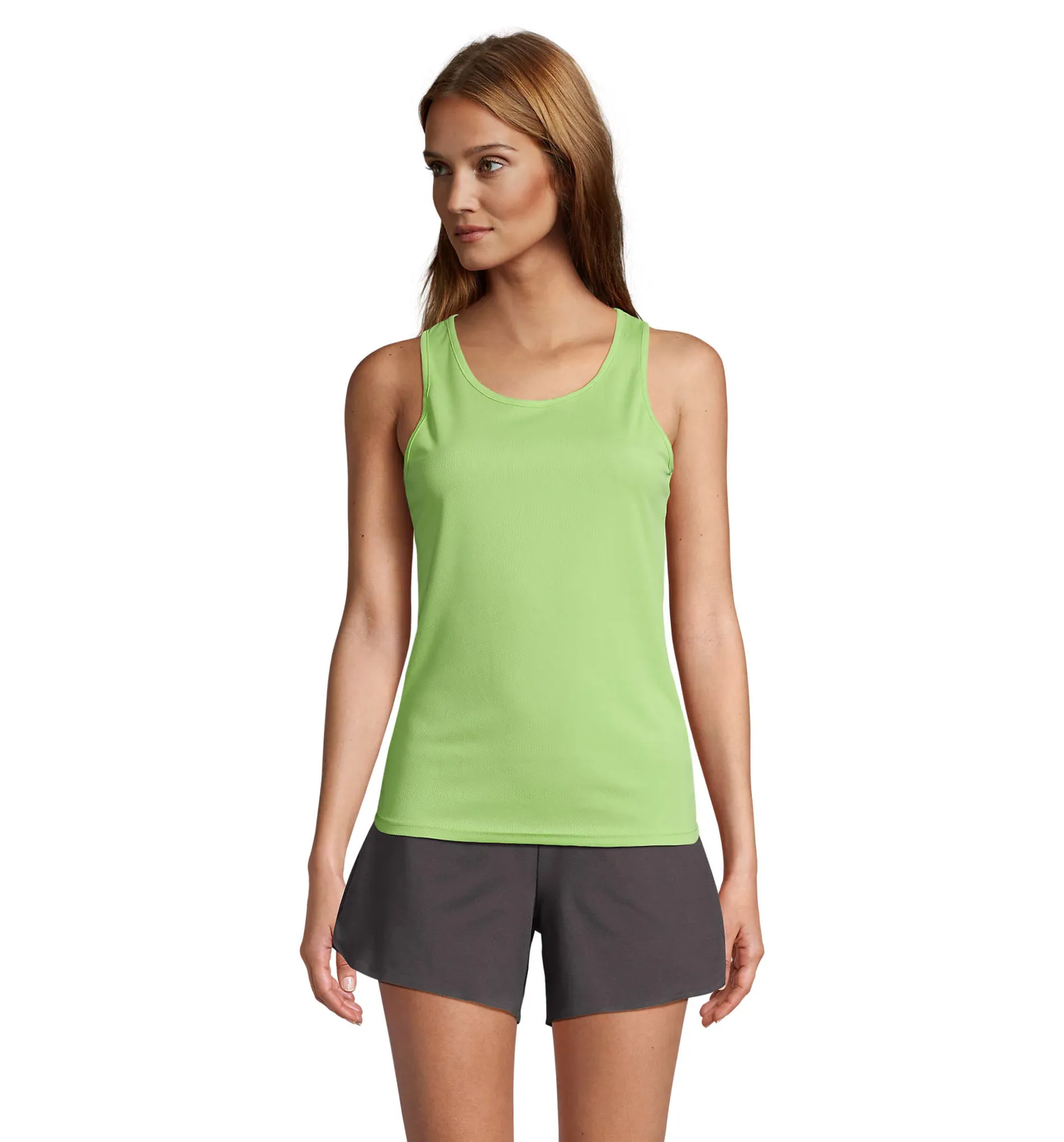 Canotta SOL'S Sporty TT Women, Apple green, su modello, fronte
