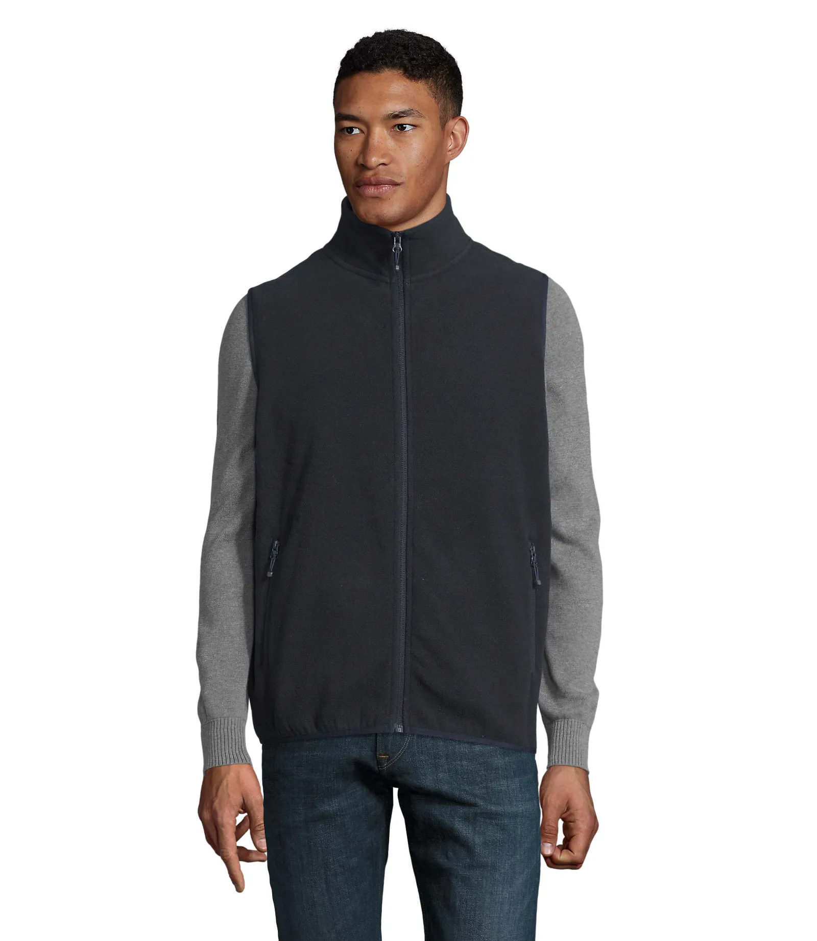 Gilet SOL'S Factor BW, Navy, su modello, fronte