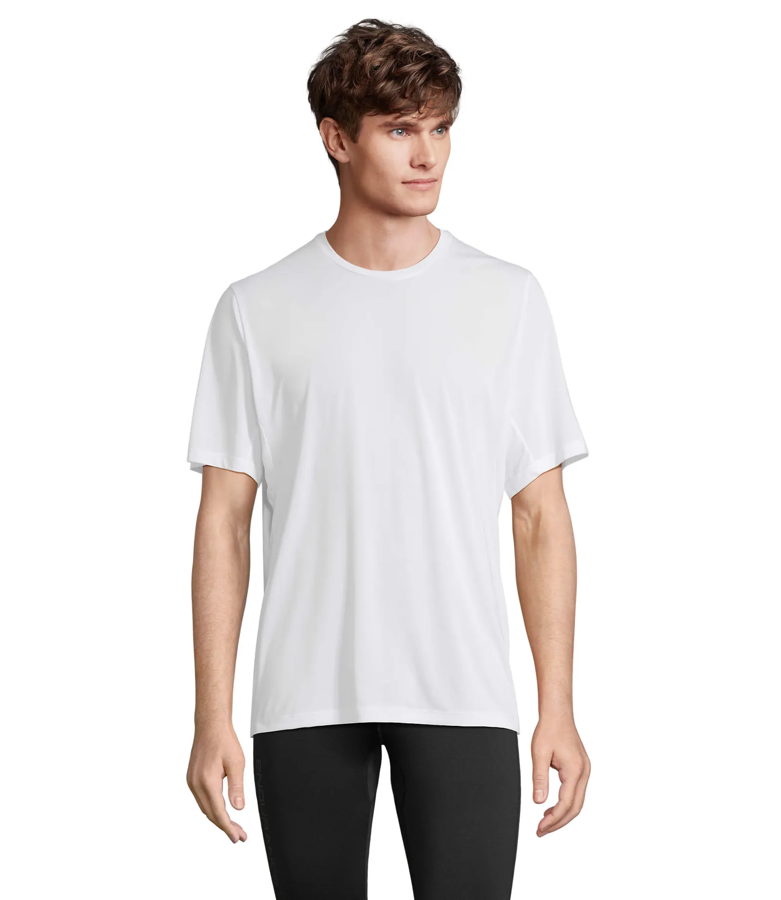 T-shirt tecnica SOL'S Storm, White, su modello, fronte