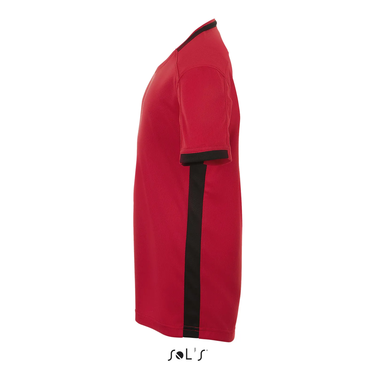 T-shirt tecnica SOL'S Classico Kids, Red/black, su modello, lato
