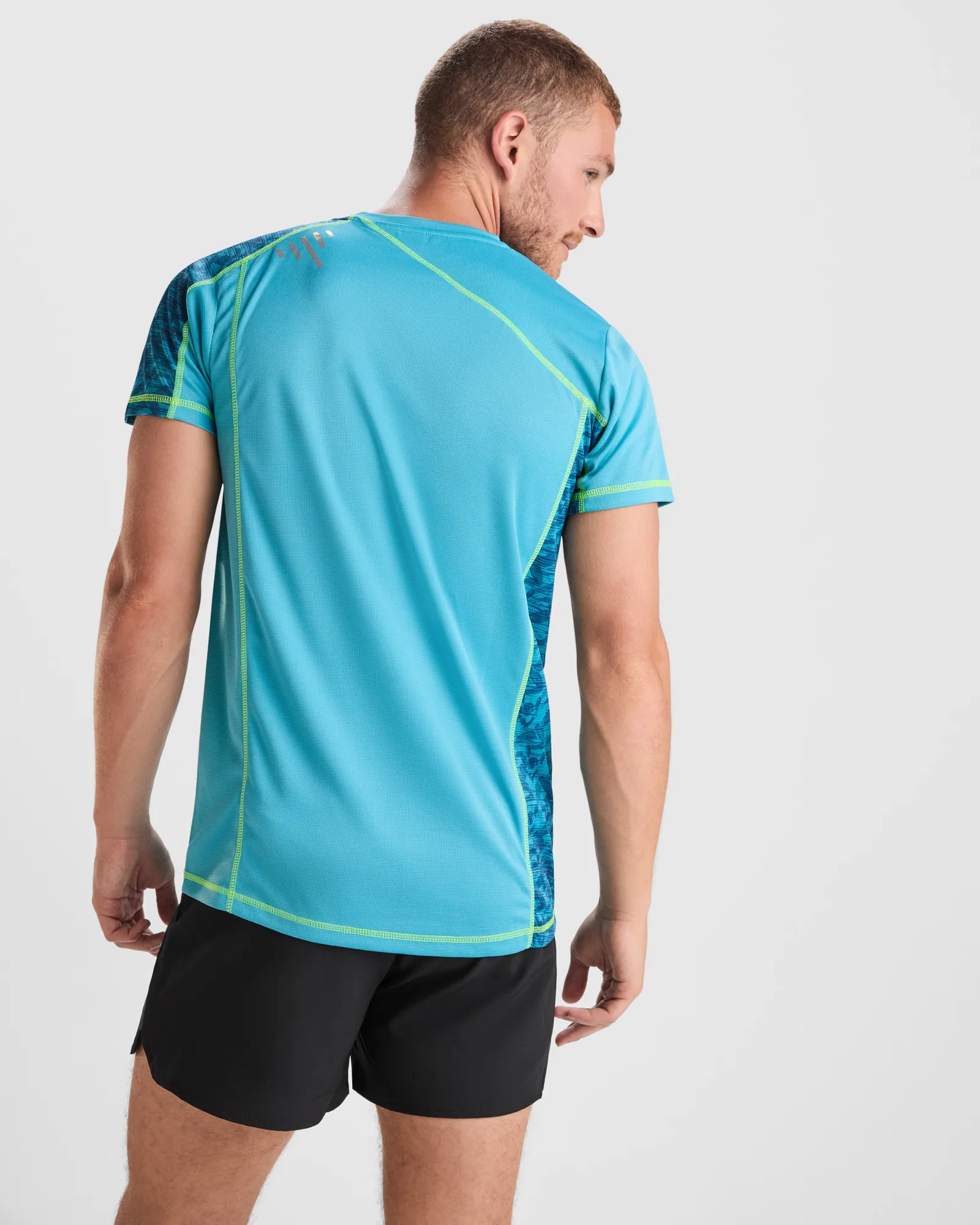T-shirt tecnica Roly Sochi, Print Run Turquesa, dettaglio 2