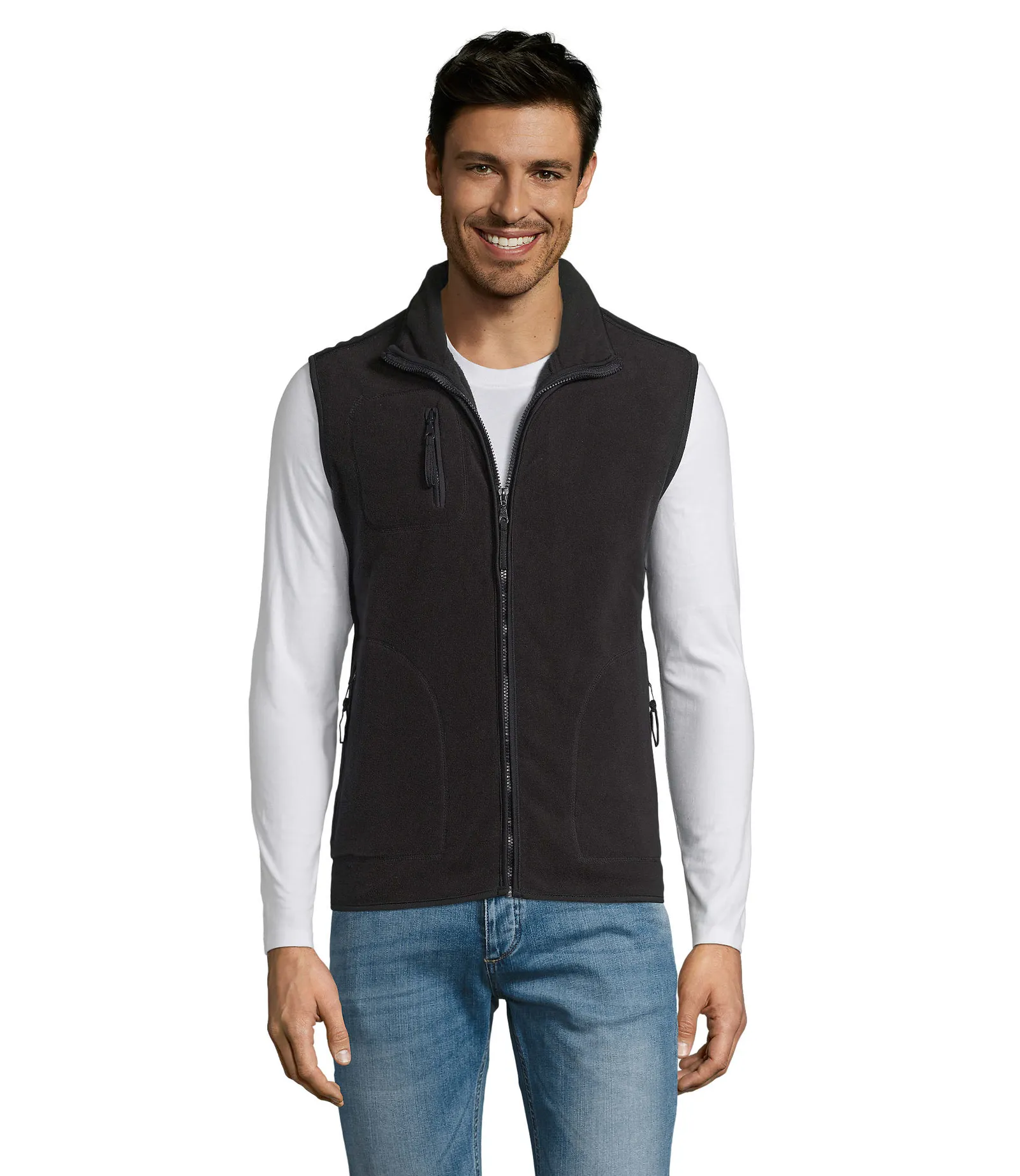 Gilet SOL'S Norway, Black, su modello, fronte