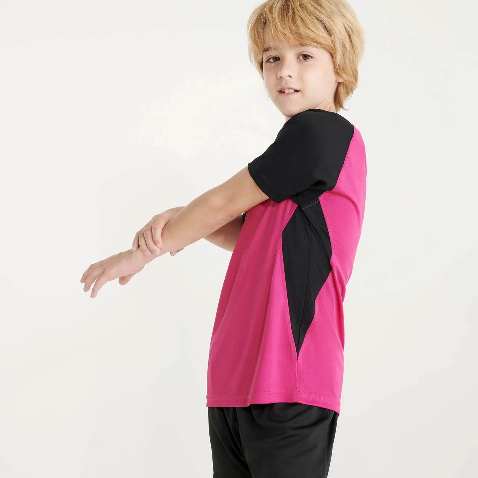 T-shirt tecnica Roly Bugatti, Fucsia/Nero