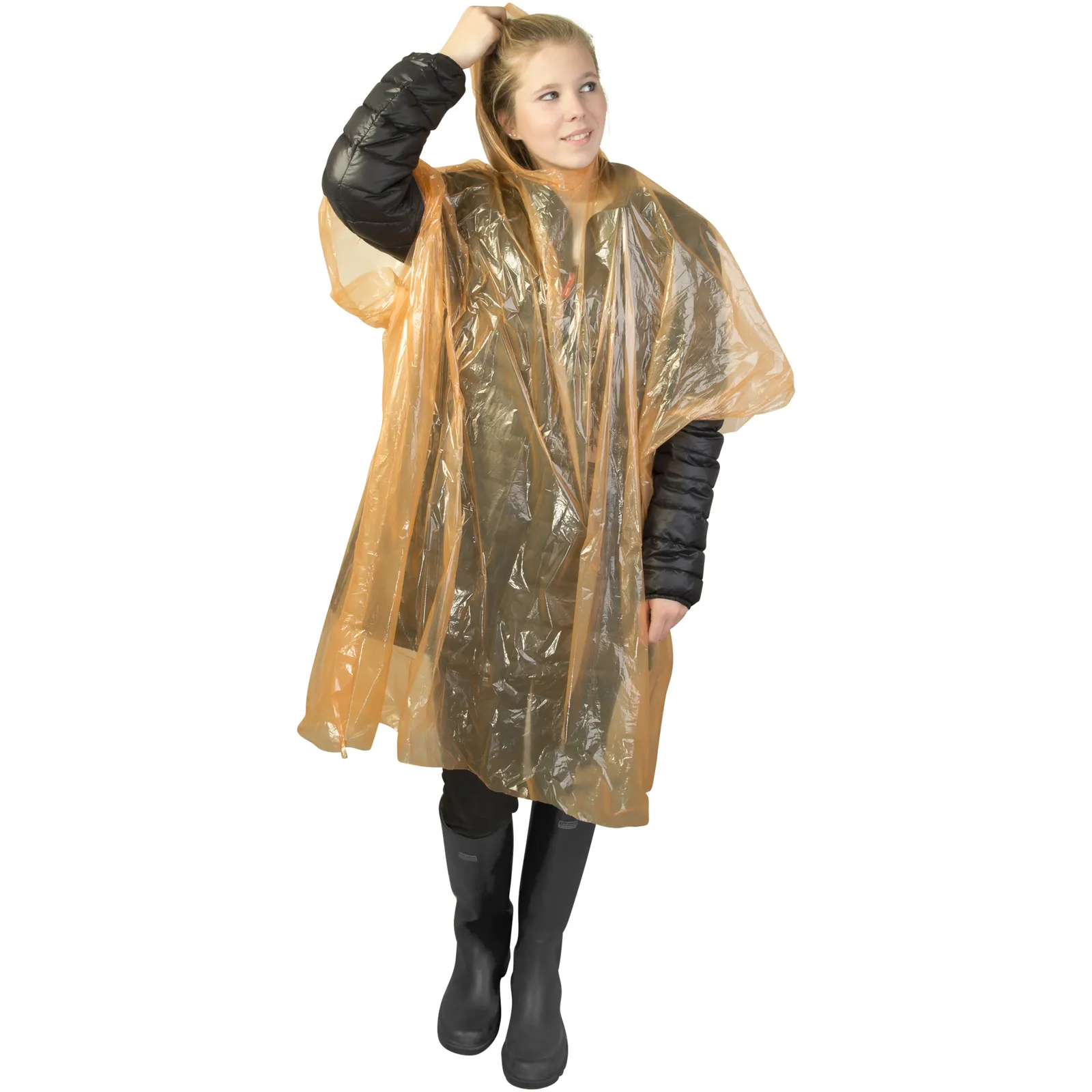 Poncho Ziva Arancione dettaglio 1