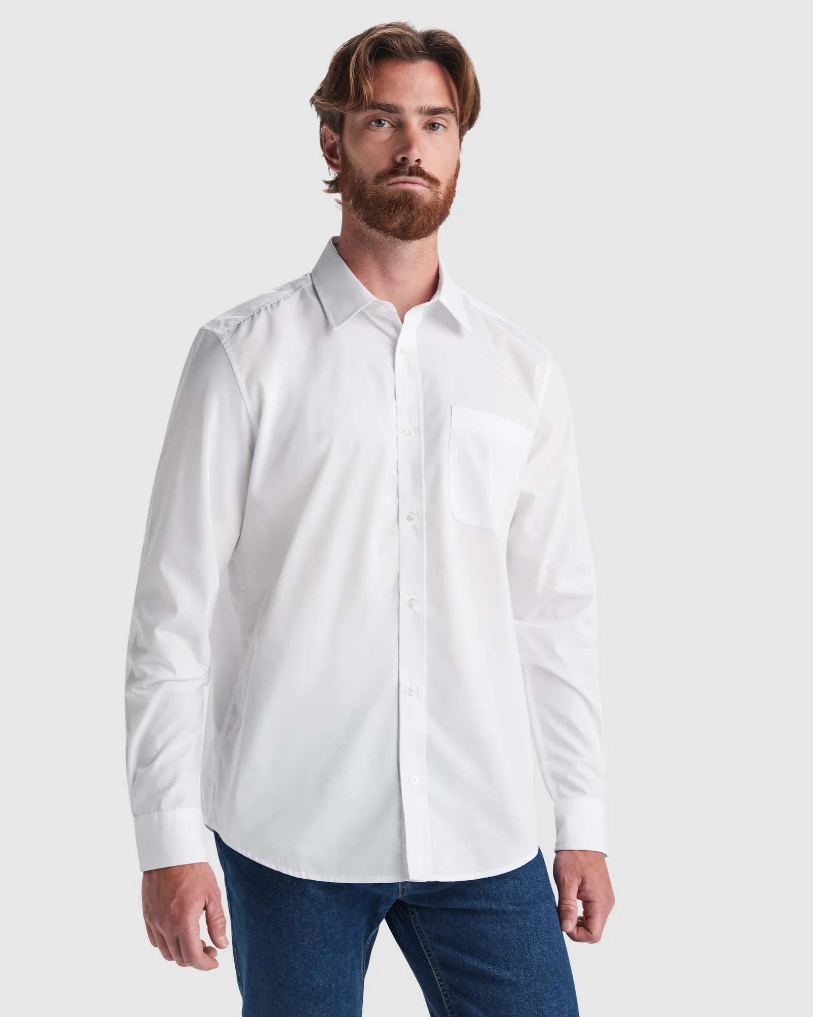 Camicia manica lunga Roly Aifos L/S, Bianco, dettaglio