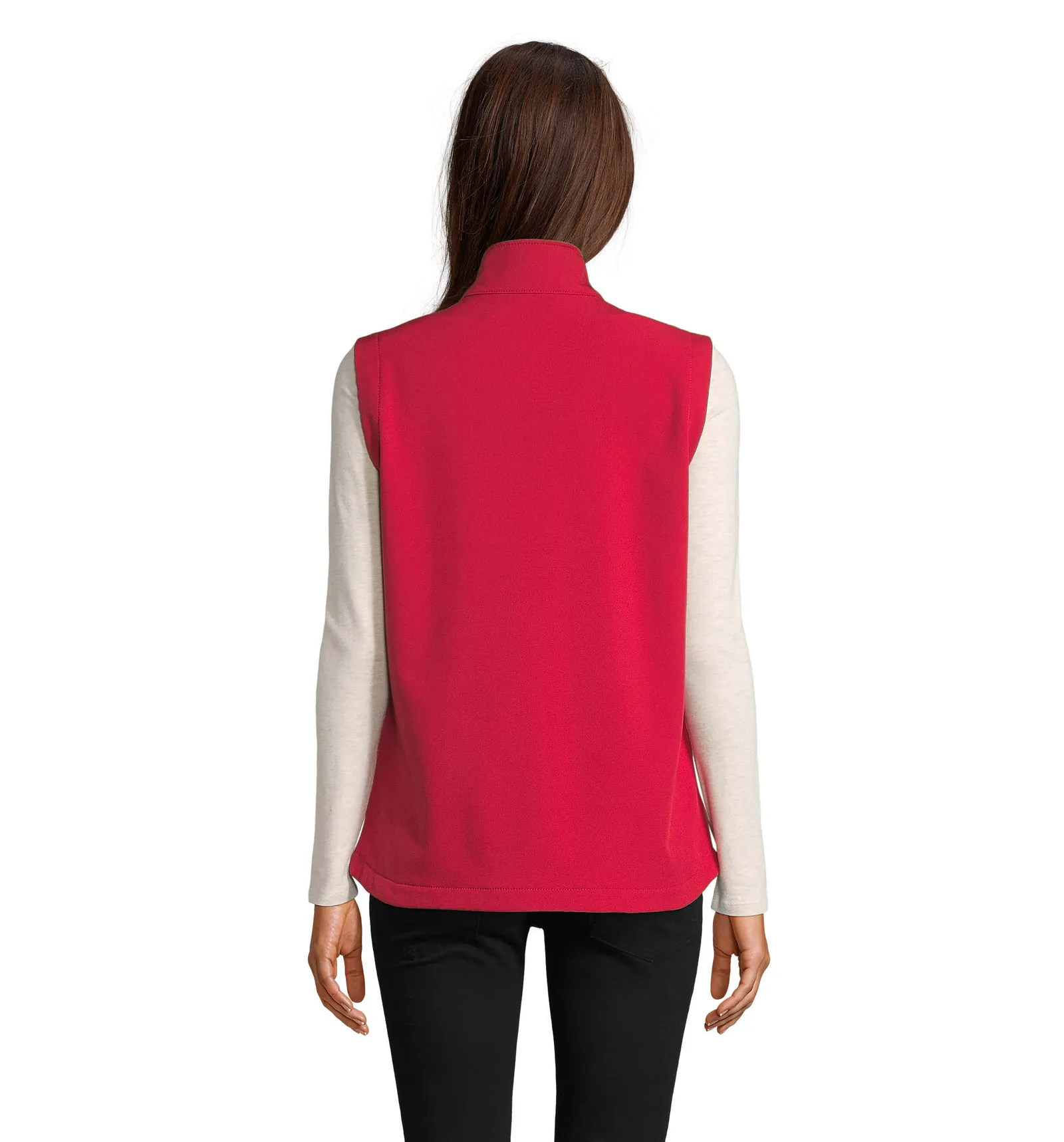 Gilet SOL'S Race BW Women, Pepper red, su modello, retro