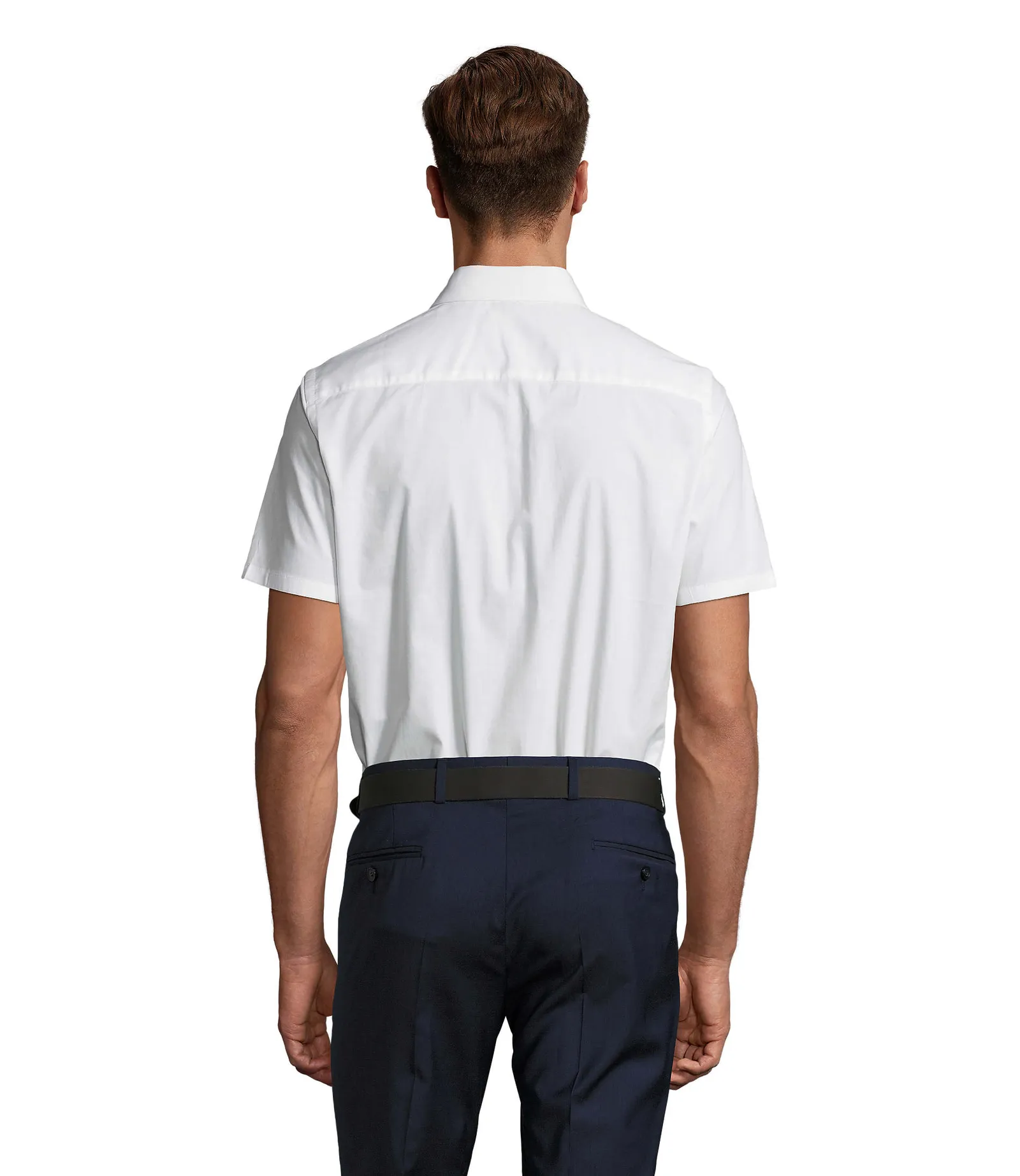 Camicia manica corta SOL'S Broadway, White, su modello, retro