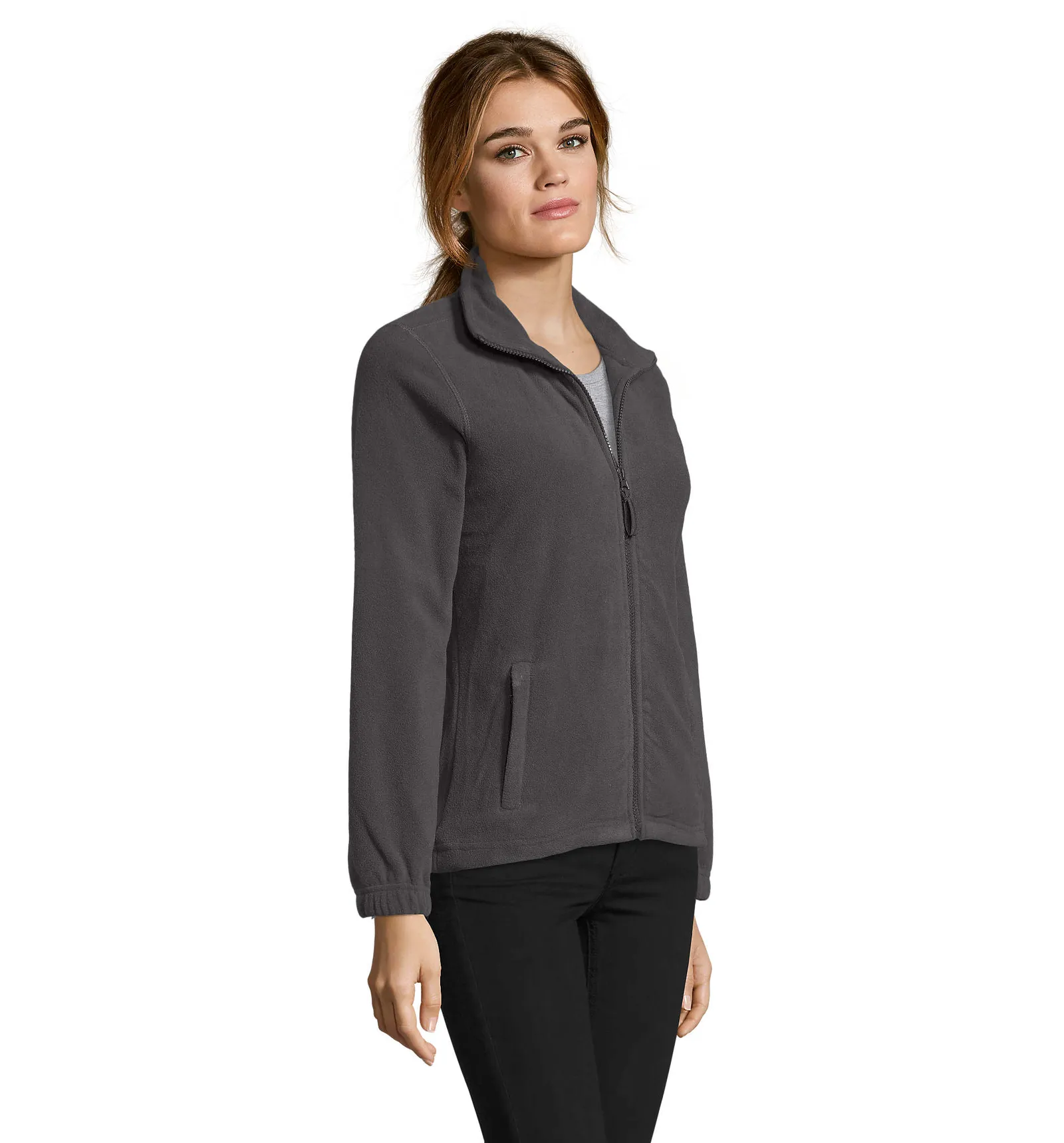 Pile SOL'S North Women, Charcoal grey, su modello, lato