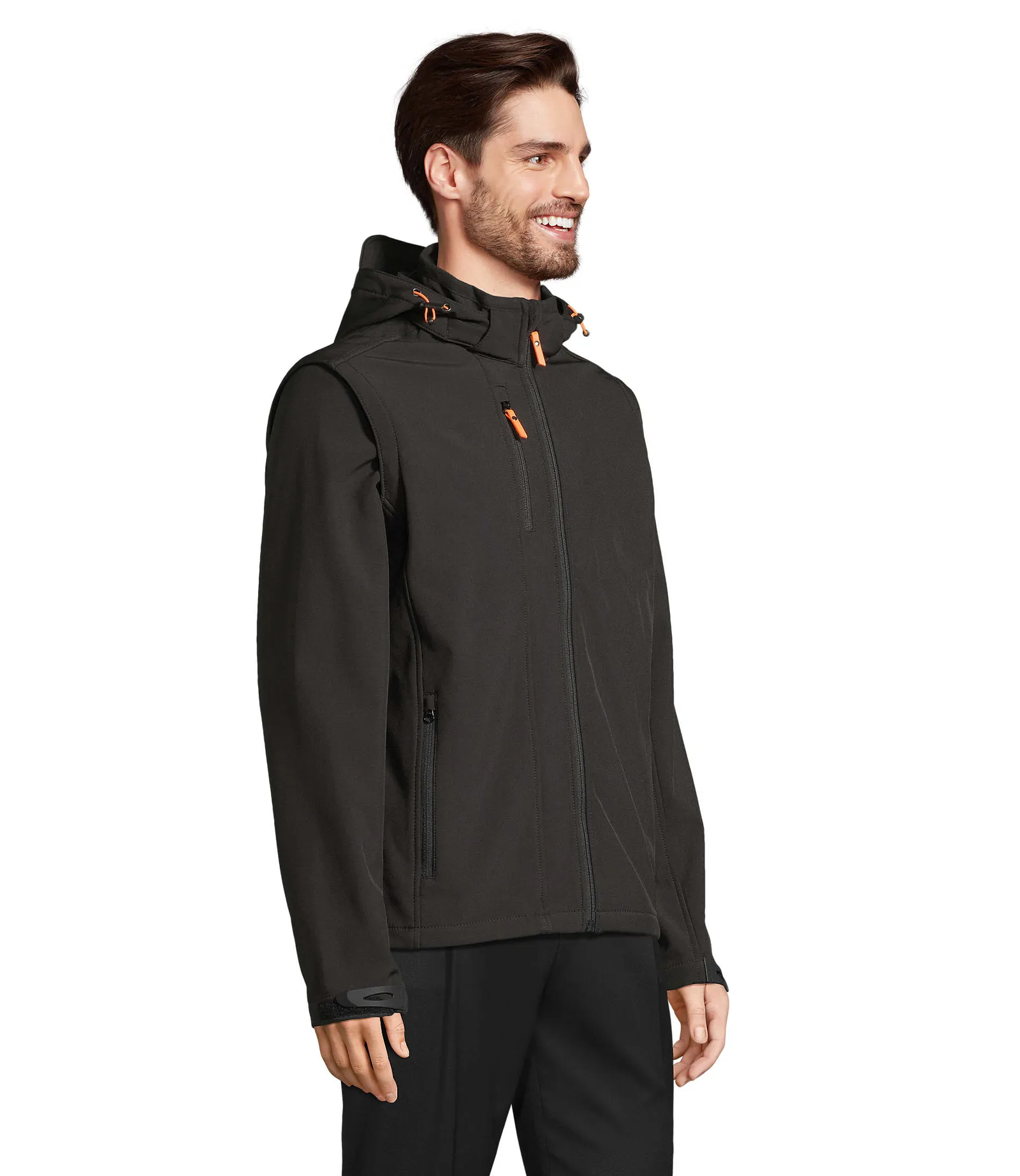 Softshell SOL'S Transformer, Black, su modello, lato