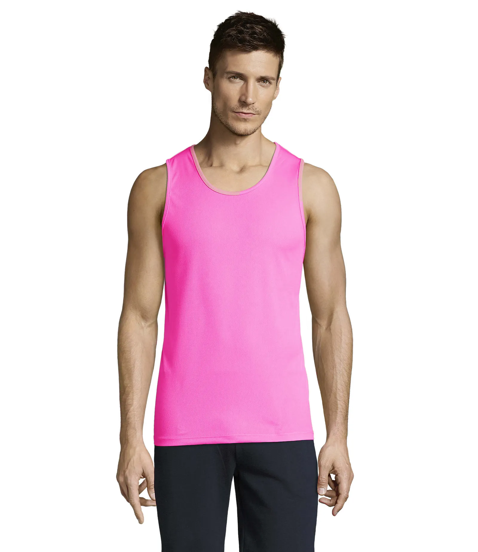 Sporty TT Men Rosa fluo 2 indossata fronte