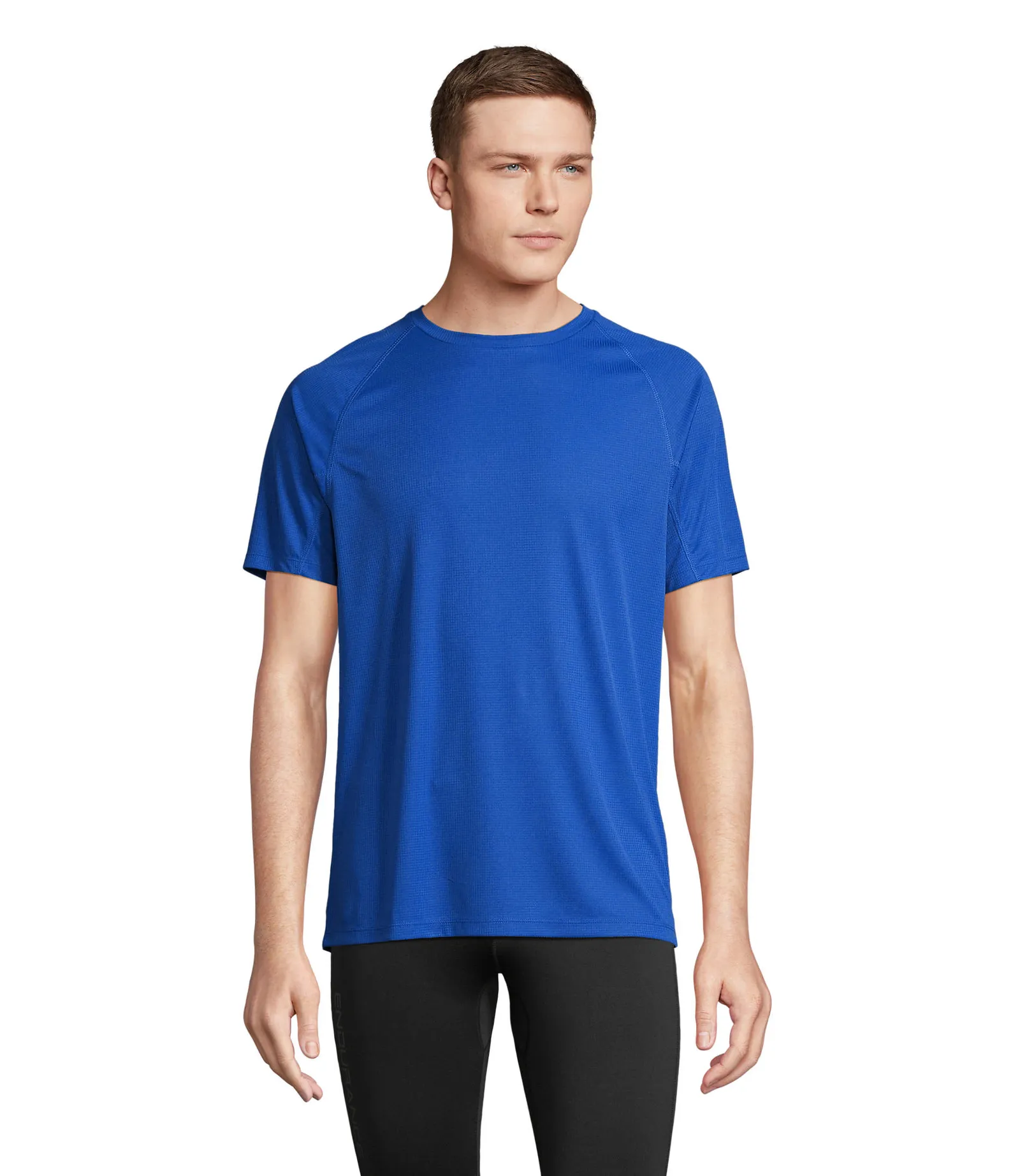 T-shirt tecnica SOL'S Vortex, Royal blue, su modello, fronte