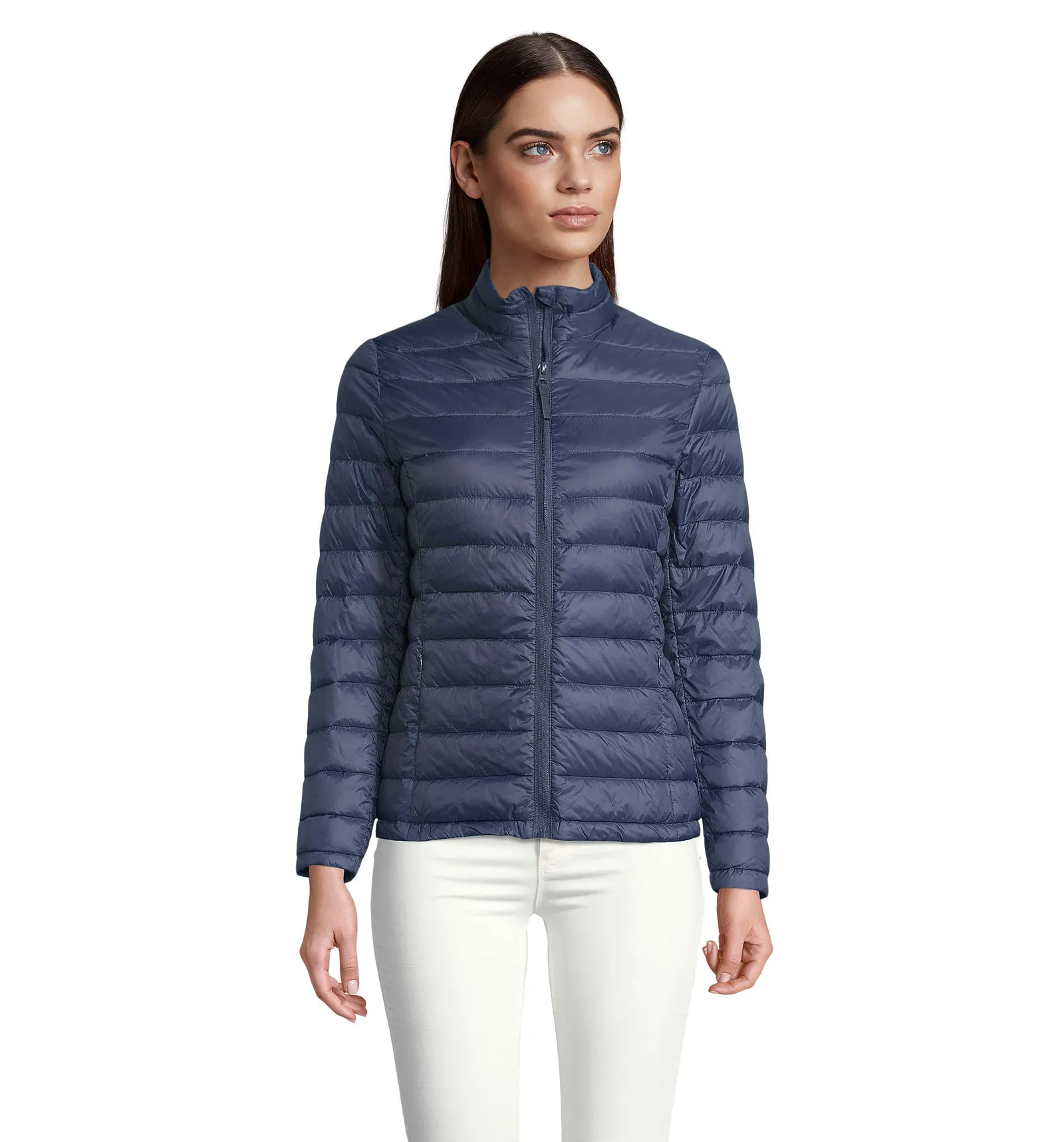 Giubbotto SOL'S Wilson Women, French navy, su modello, fronte