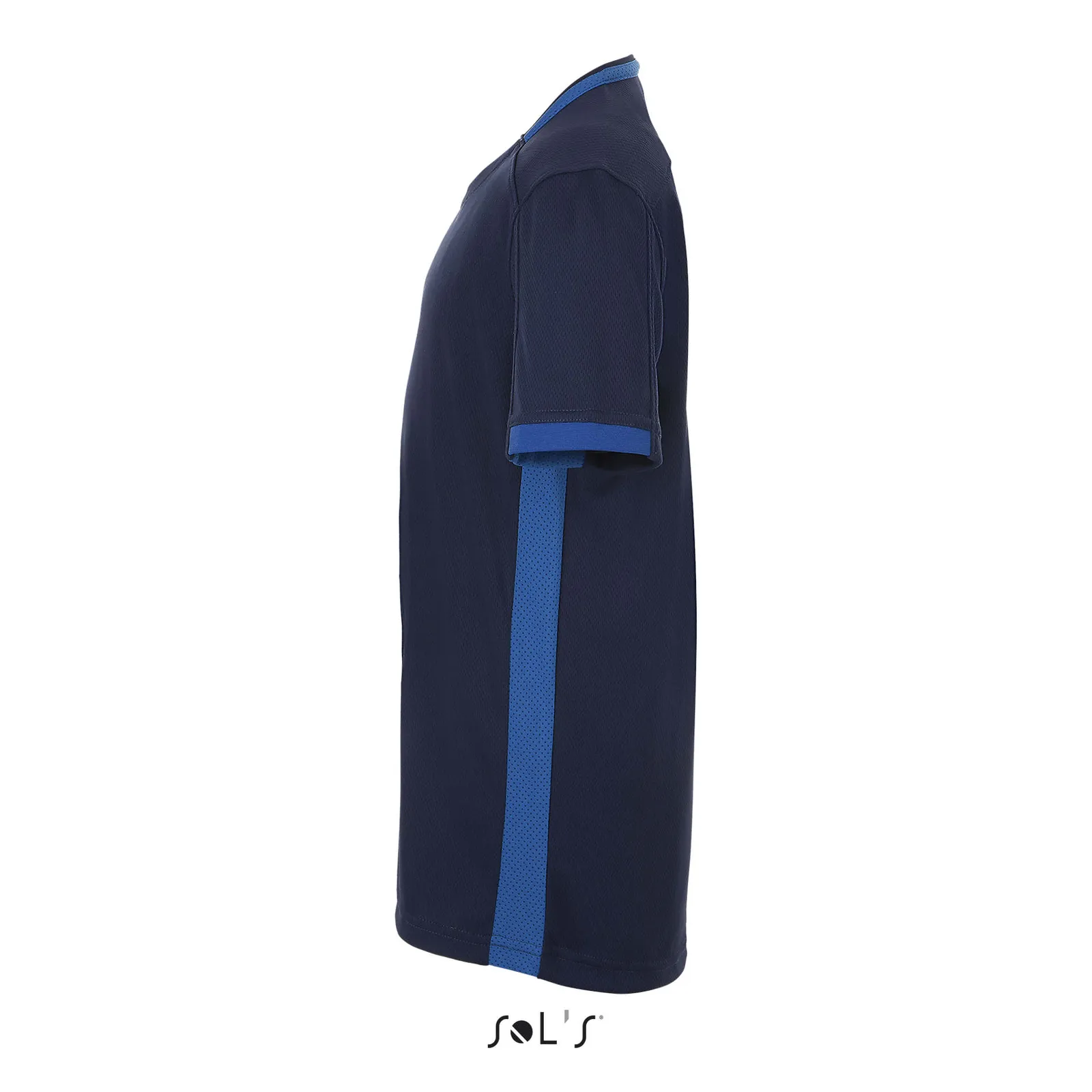 T-shirt tecnica SOL'S Classico Kids, French navy/royal blue, su modello, lato