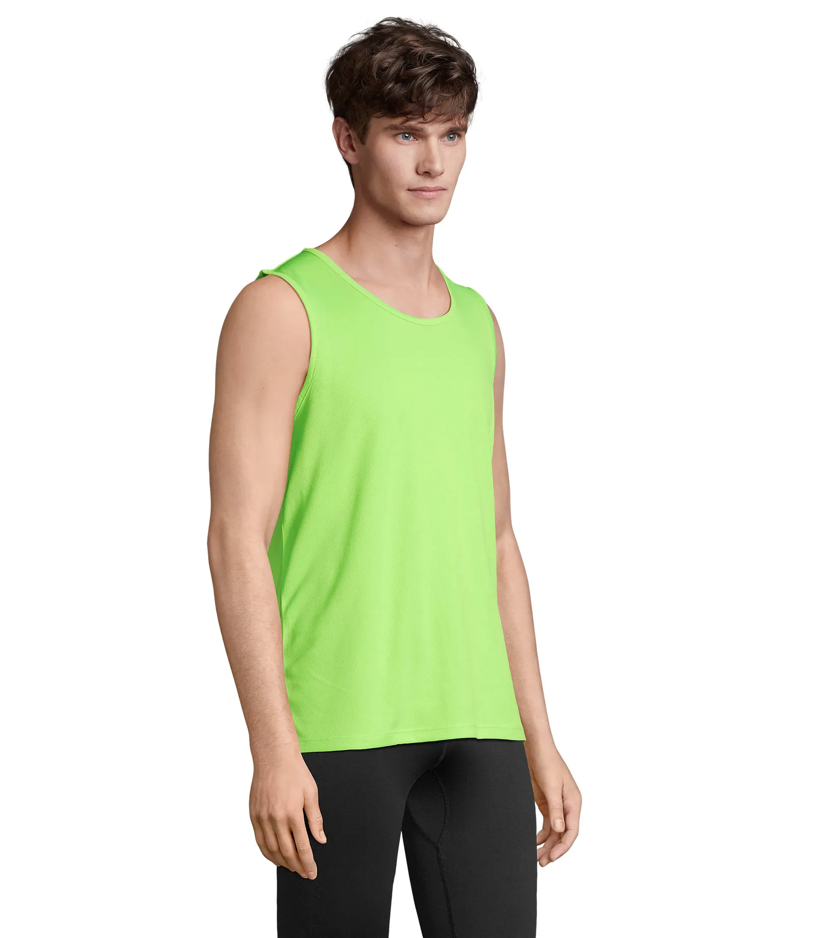 Sporty TT Men Verde fluo indossata lato