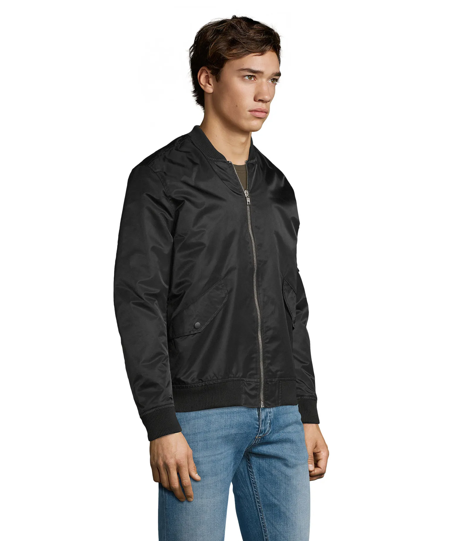 Giubbotto SOL'S Rebel, Black, su modello, lato