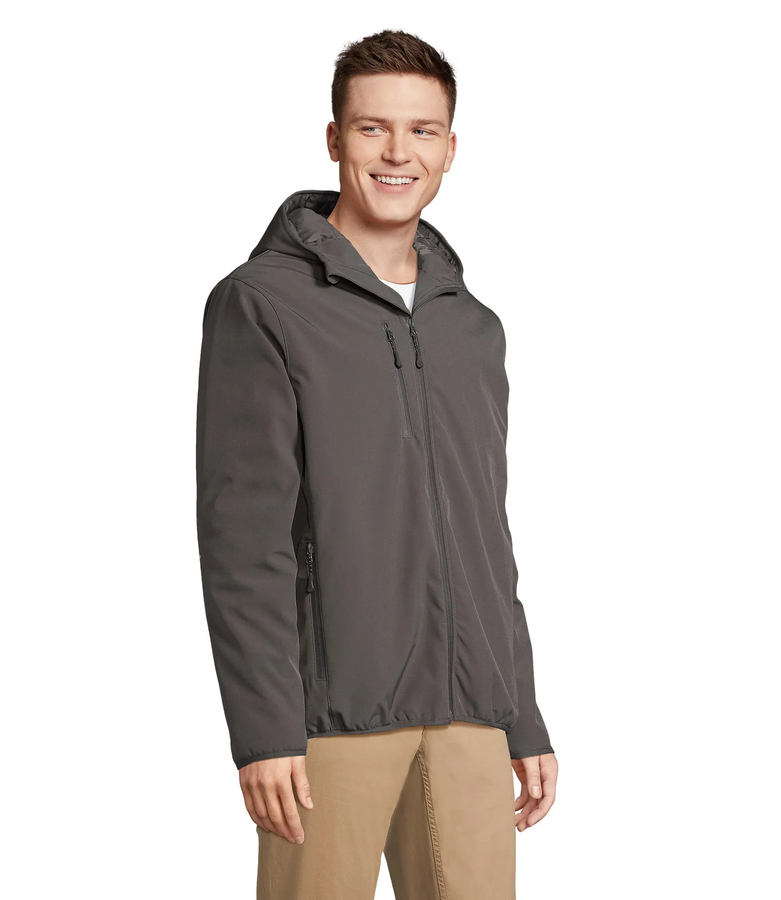 Softshell SOL'S Falcon Padded Men, Charcoal grey, su modello, lato
