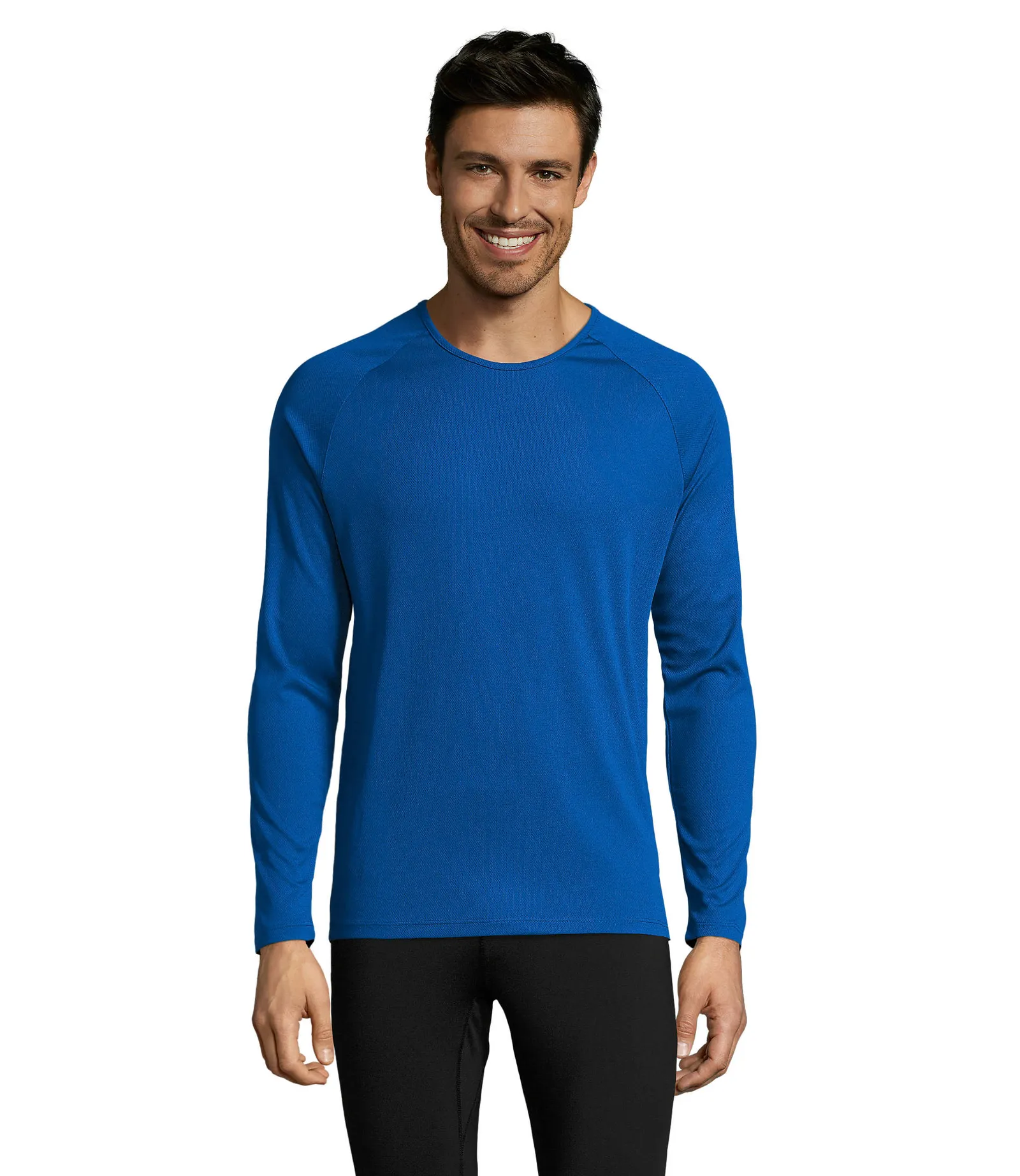 T-shirt tecnica SOL'S Sporty Lsl Men, Royal blue, su modello, fronte